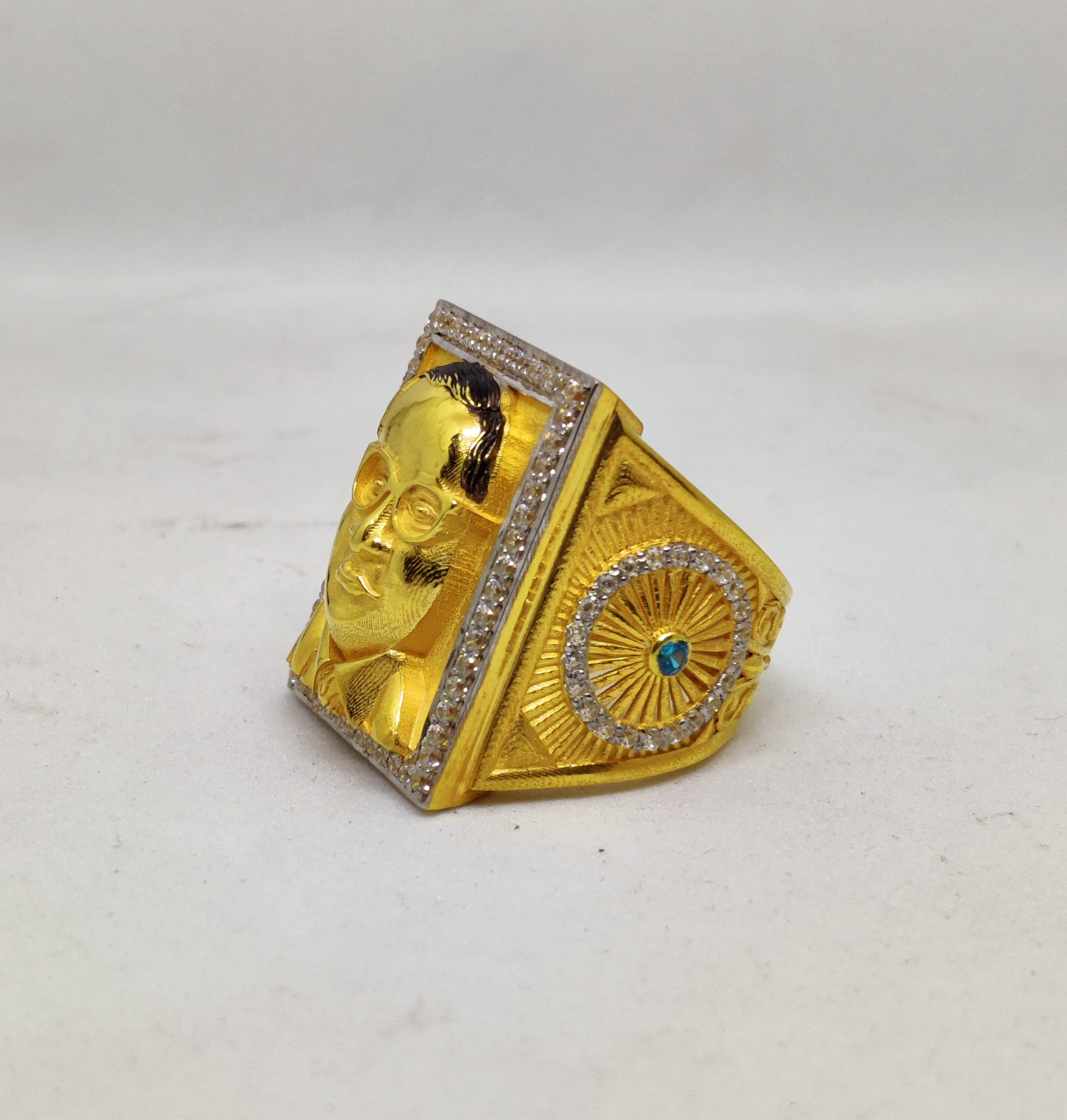 916 Gold Fancy Ambedkar Face Ring