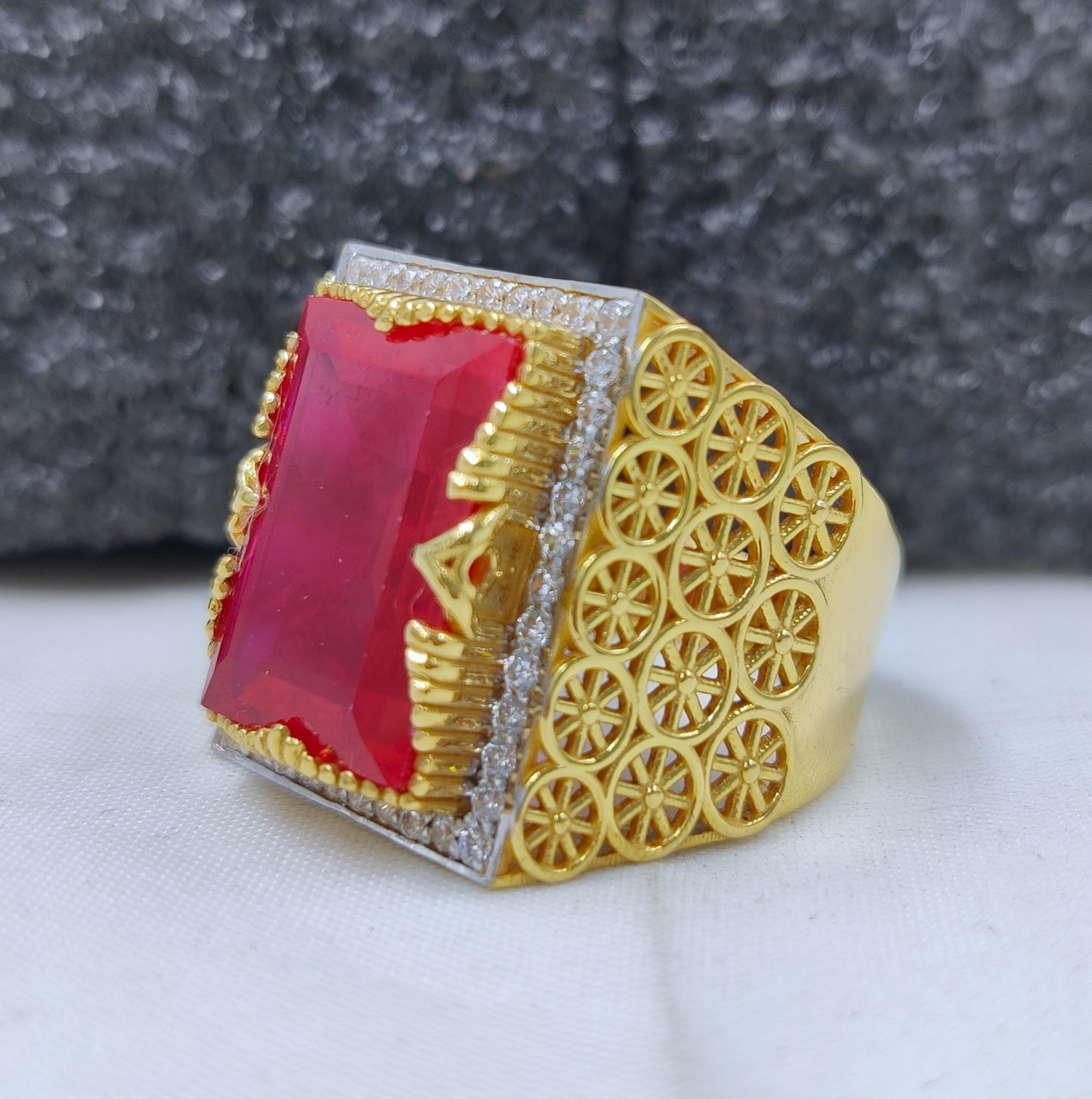 916 Gold Fancy Stone Ring-28