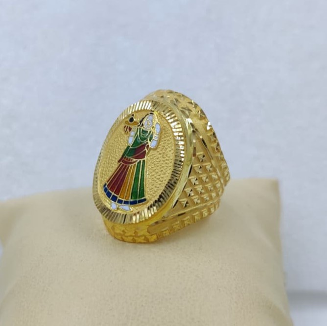 916 Gold Hand Made Bhatiyani Maa Minakar Ring