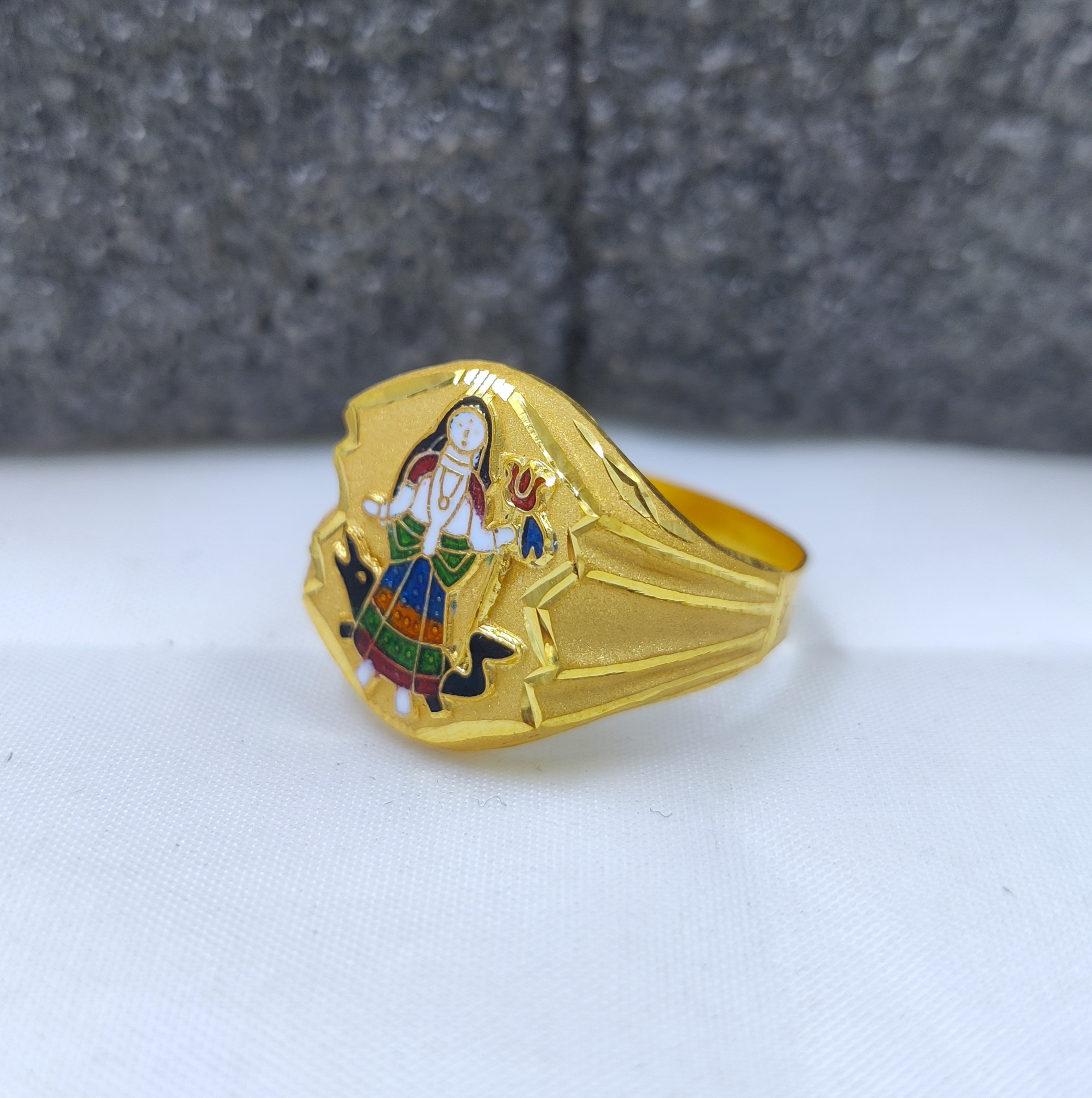 916 Gold Khodiyar Maa Minakri Ring-40