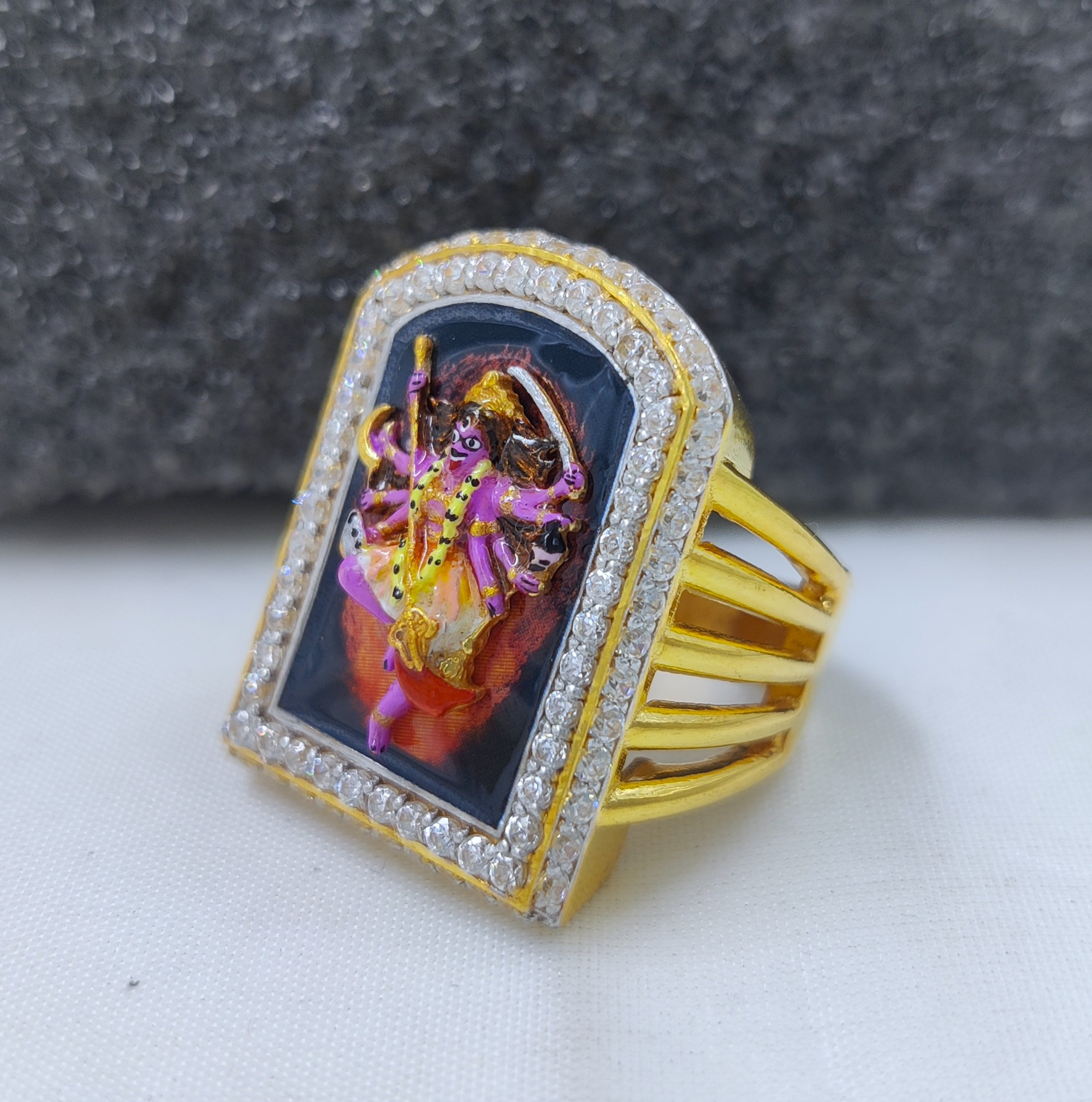 916 Gold Fancy Mahakali Maa Ring-44