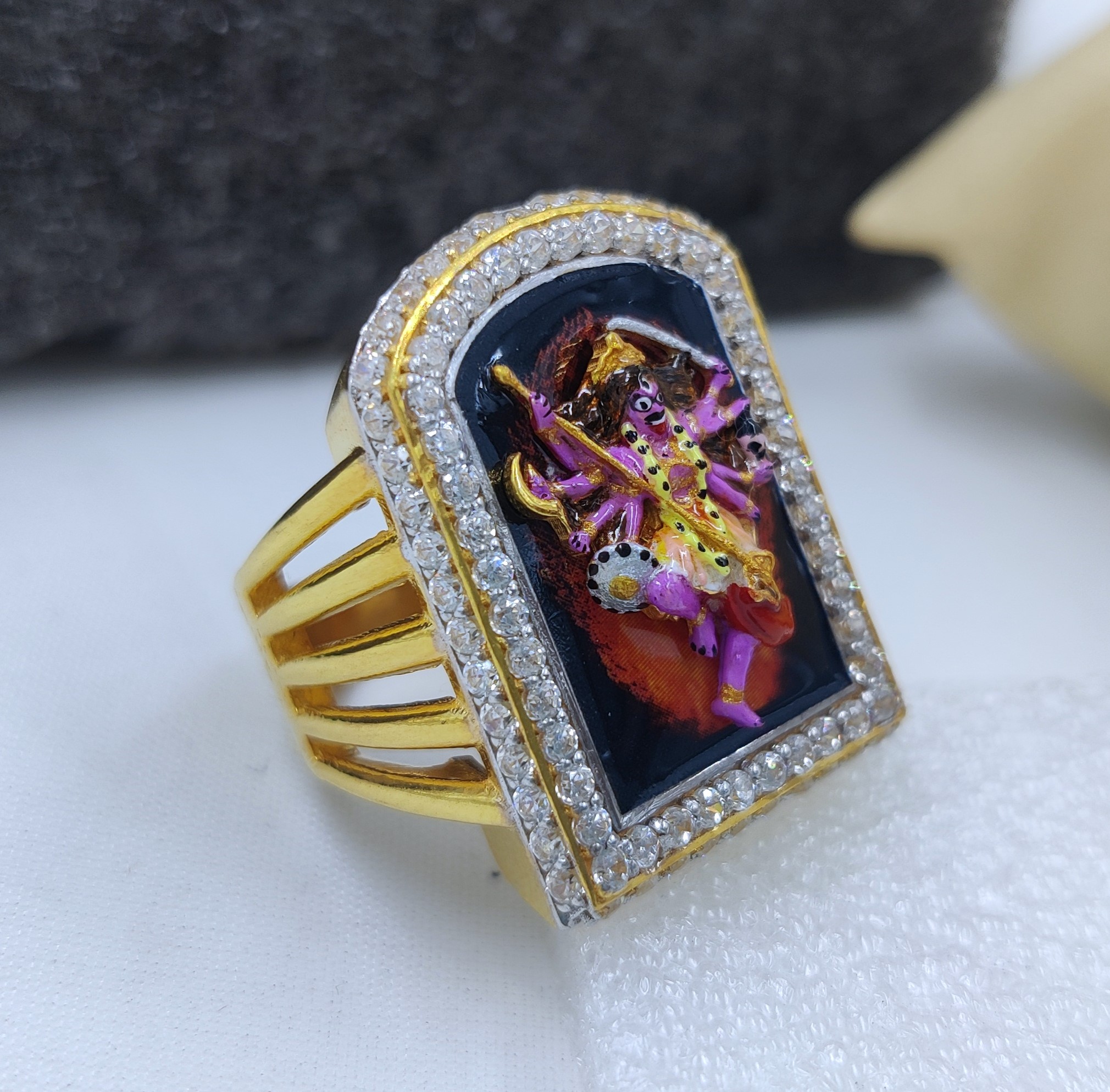 916 Gold Fancy Mahakali Maa Ring-44
