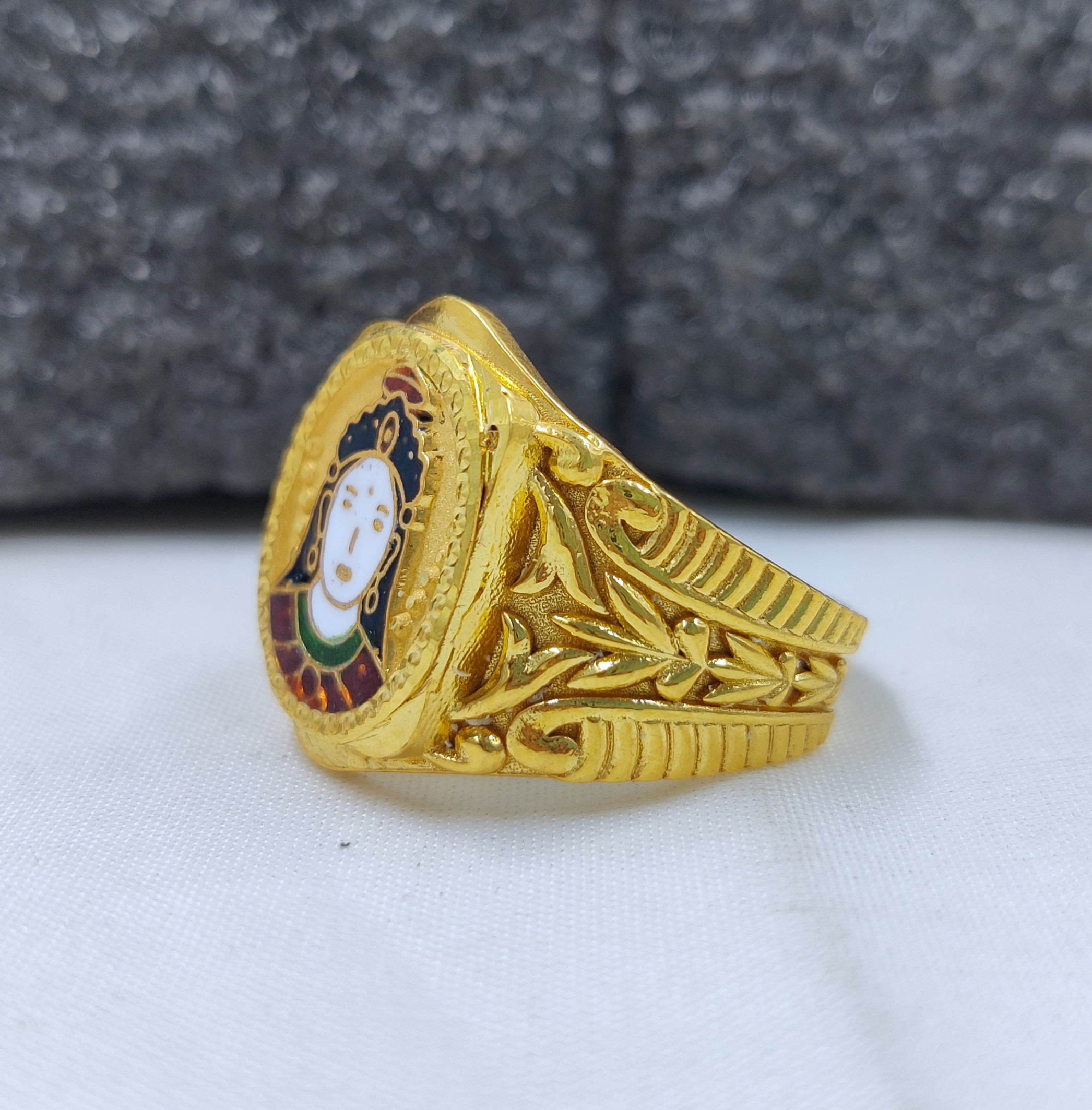 916 Gold Fancy Chehar Maa Ring-46