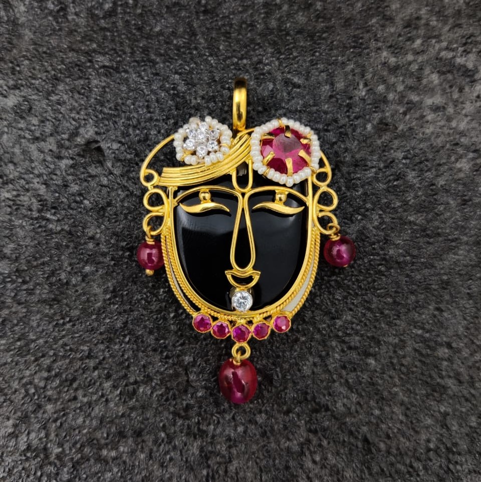 916 Gold Fancy Shreenathji Pendant