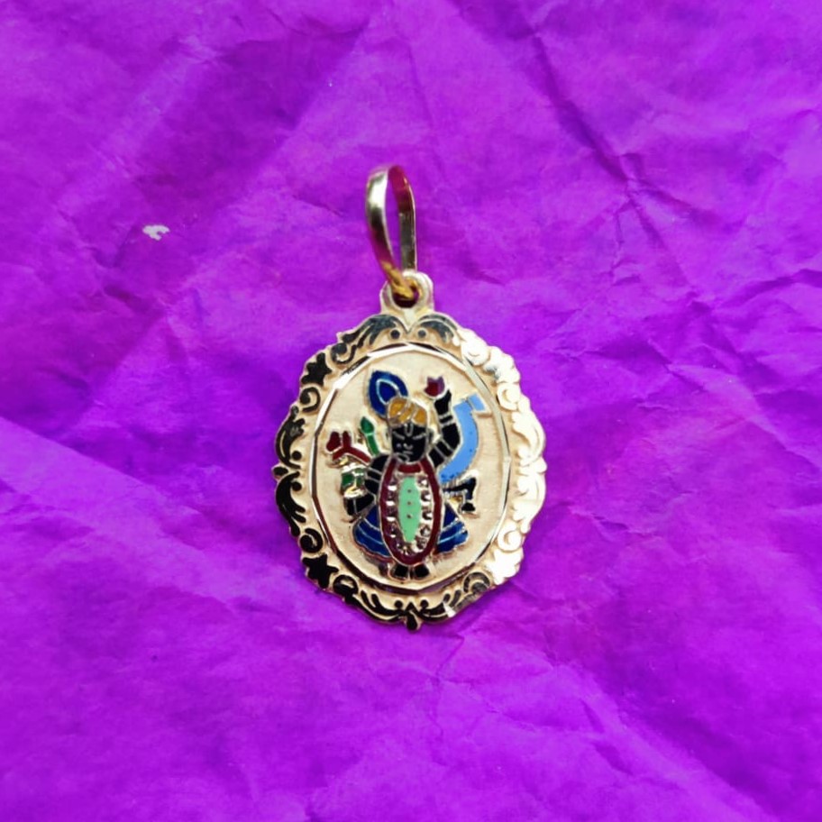 916 Gold Shreenathji Minakari Pendant