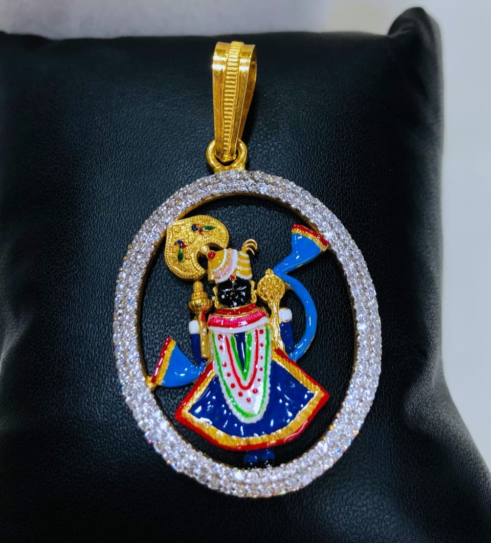 916 Gold Fancy Shreenathji Pendant
