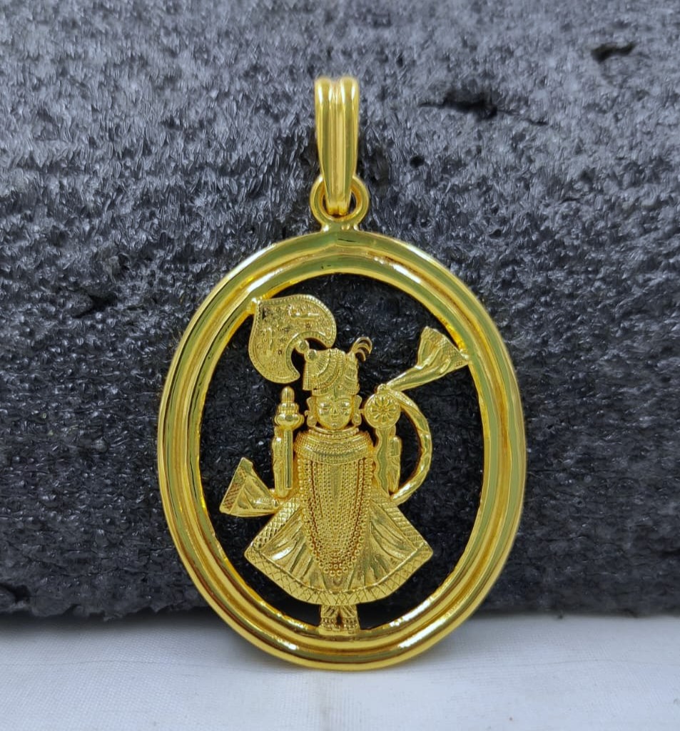 916 Gold Fancy Shreenathji Pendant