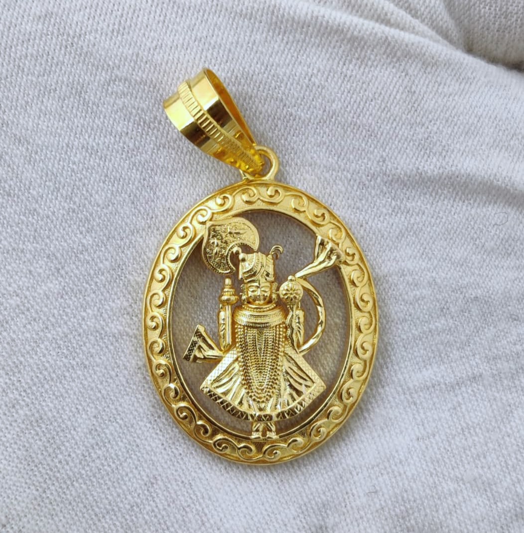 916 Gold Fancy Shreenathji Pendant