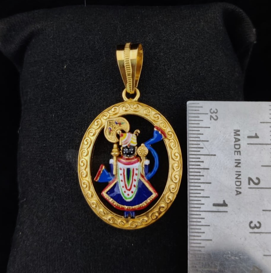 916 Gold Fancy Shreenathji Pendant