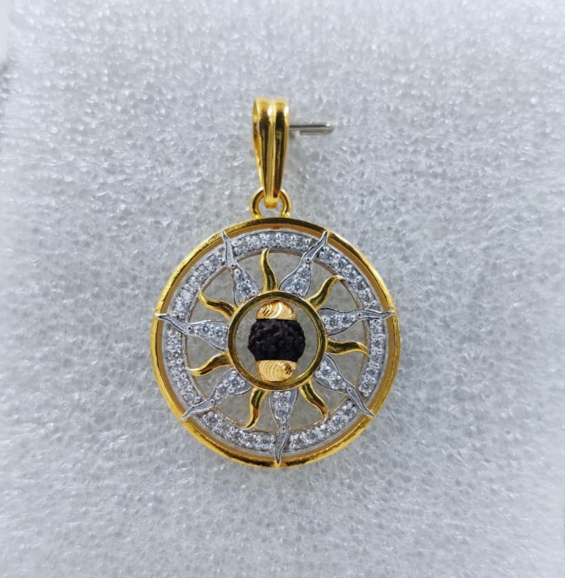 916 Gold Fancy Surya Pendant