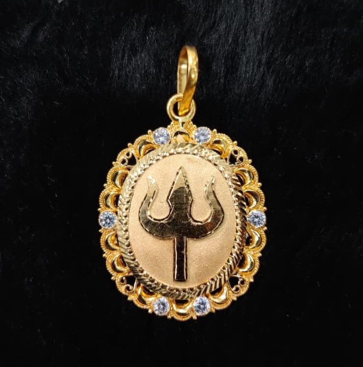 916 Gold Fancy Trishul Pendant