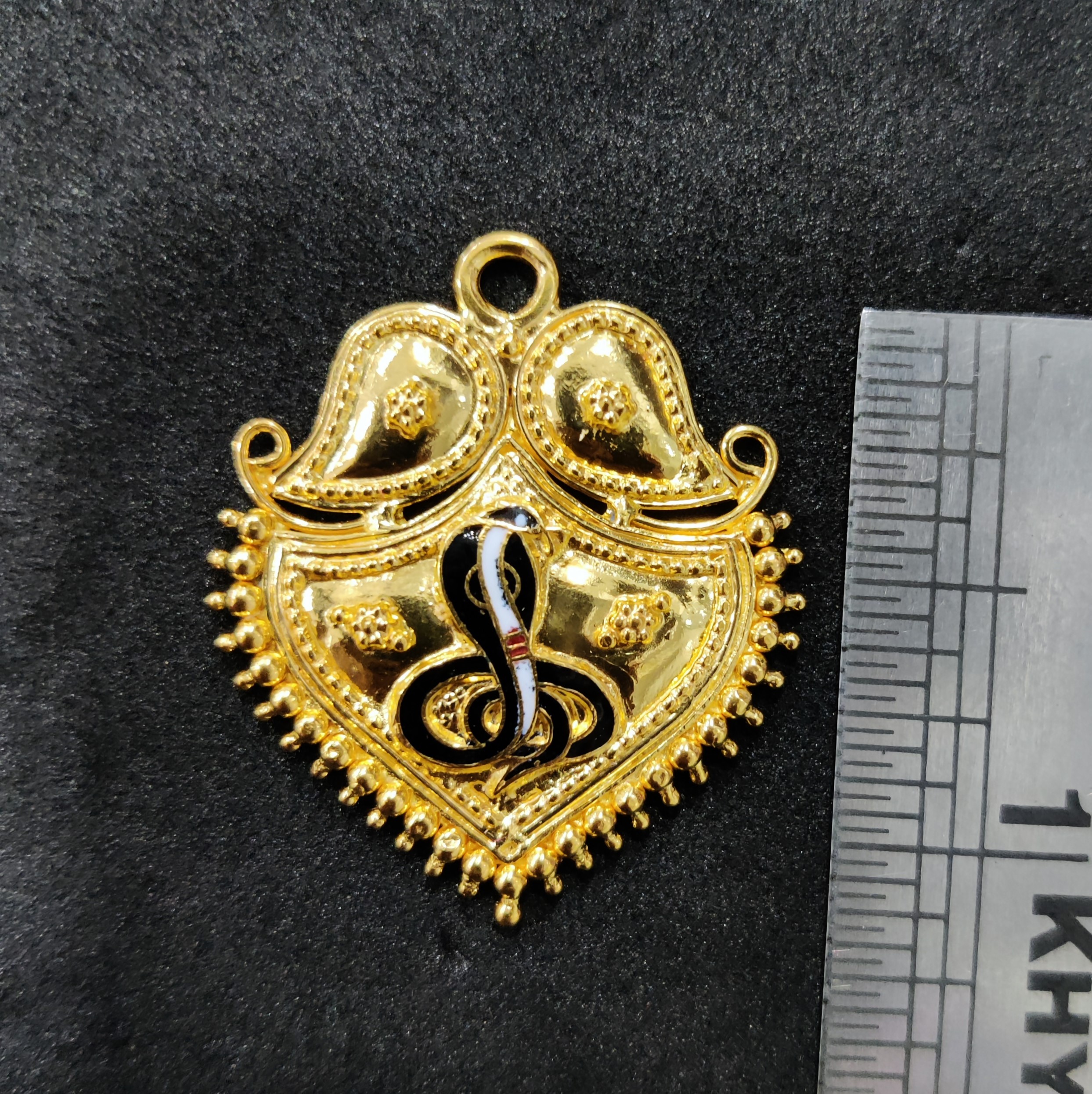 916 Gold Minakari Goga Maharaj Pendant-11