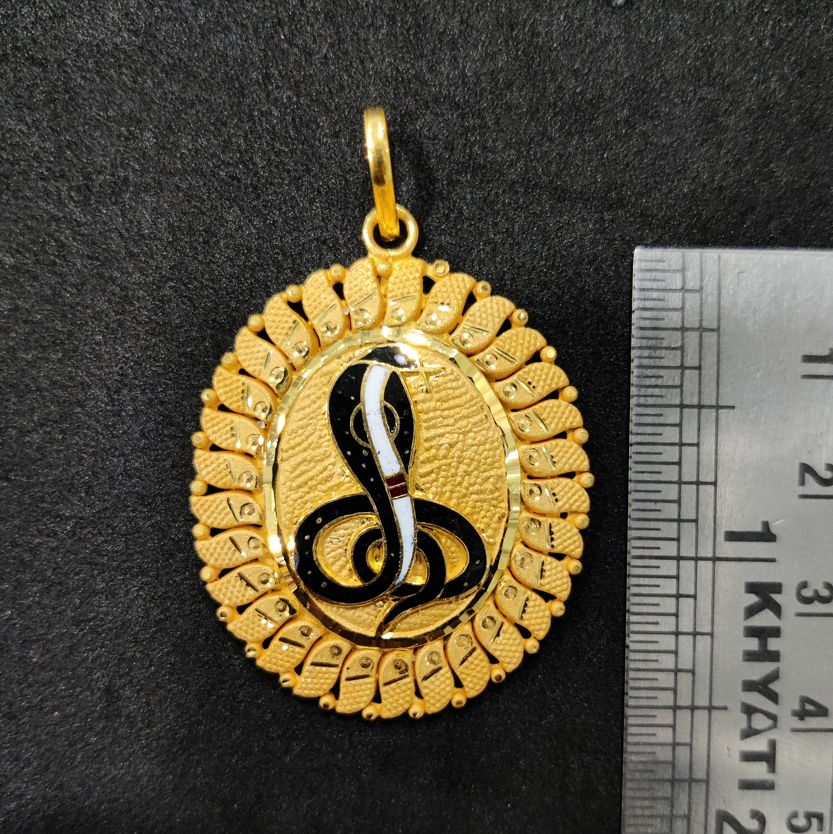 916 Gold Minakari Goga Maharaj Pendant-12
