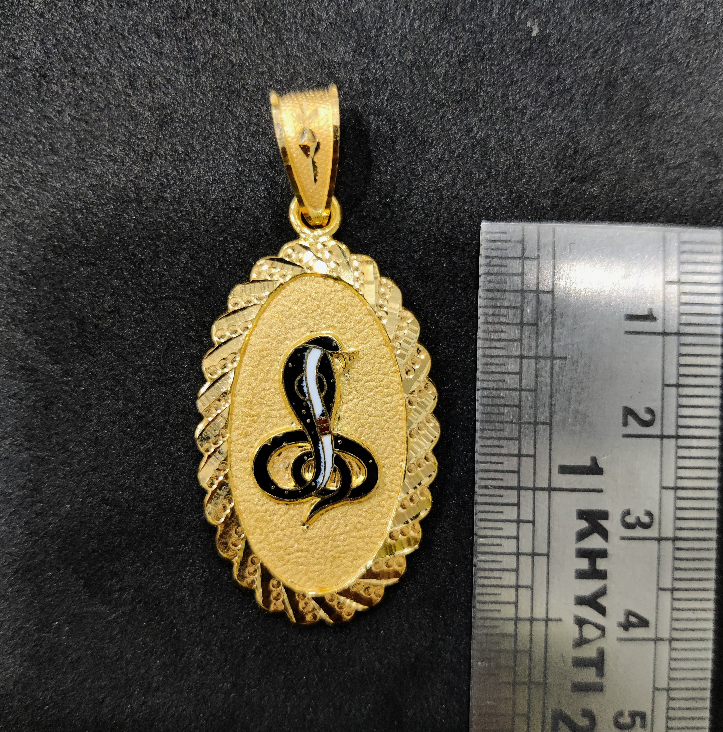 916 Gold Goga Maharaj Minakari Pendant-13