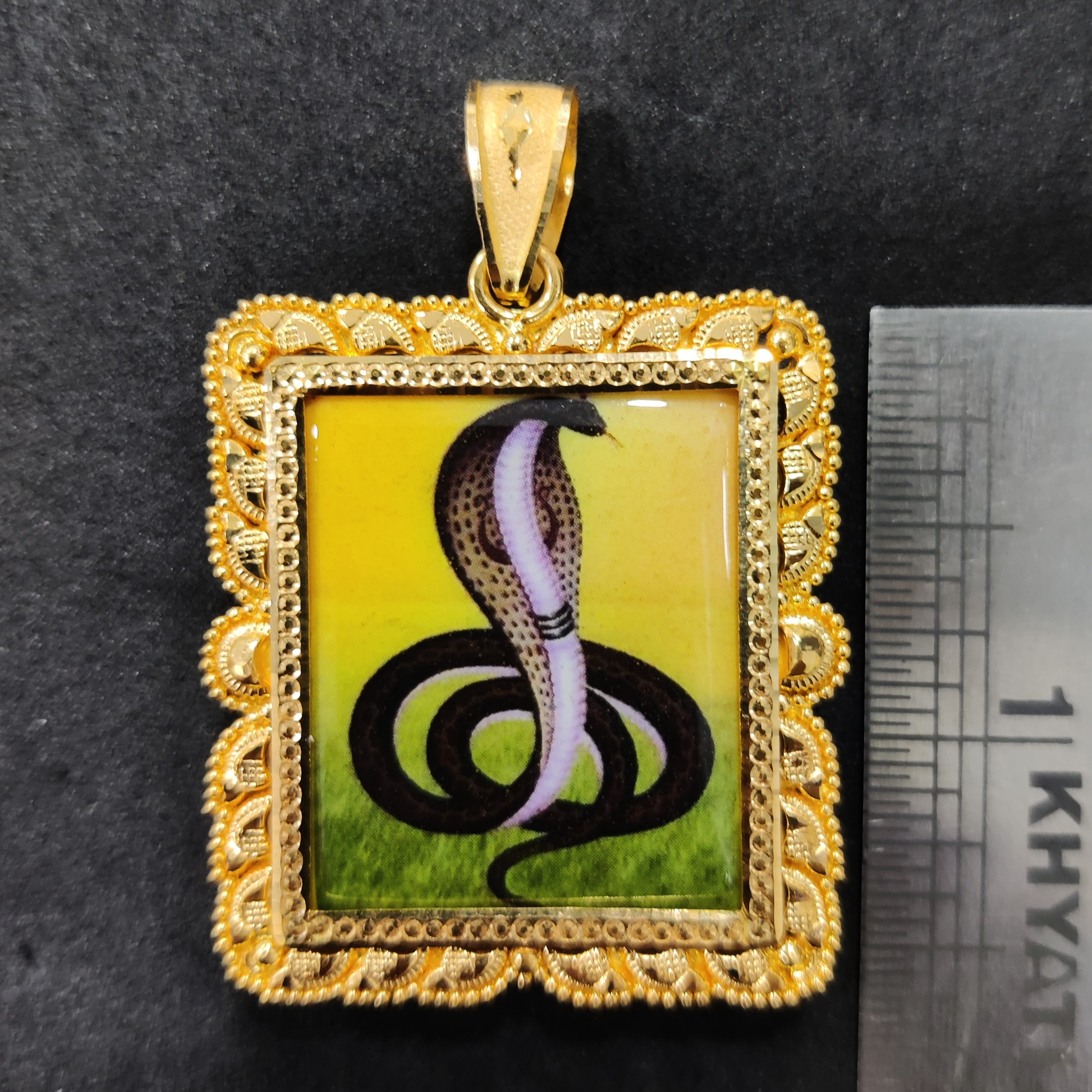 916 Gold Goga Maharaj Photo Frame Pendant-17