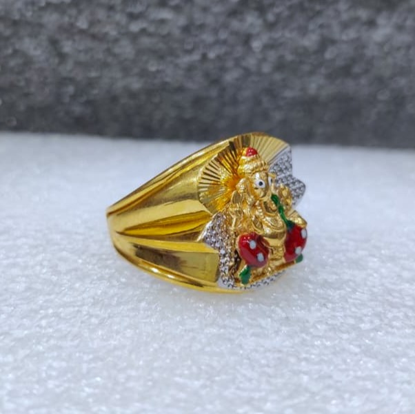 916 Gold Fancy Ganapati Ring