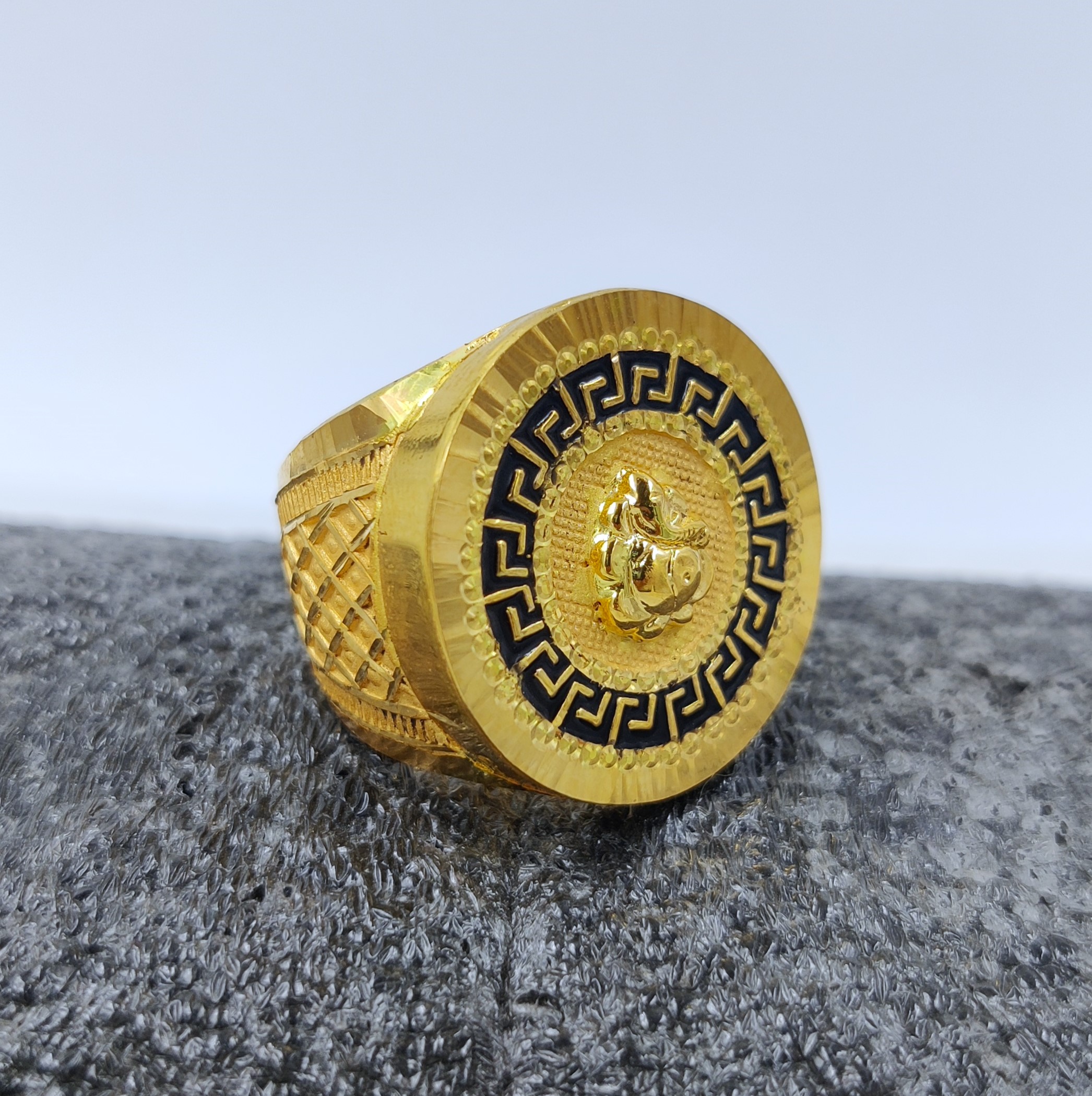 916 Gold Hand Made Ganapati Ring