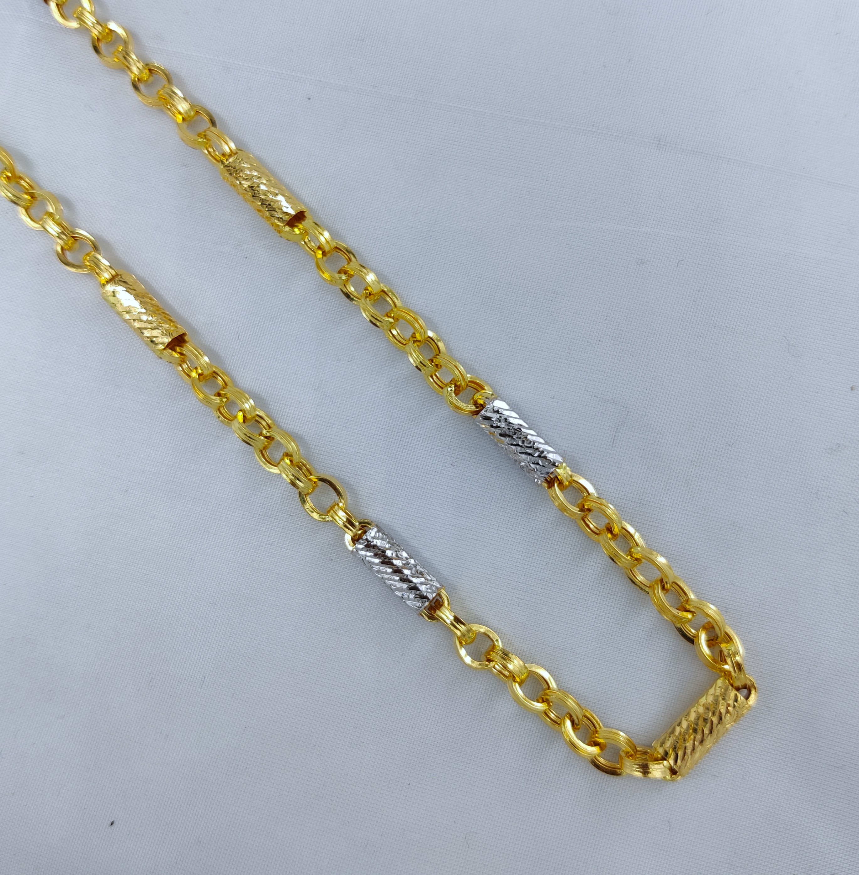 916 Gold Indo Hollow Chain-157