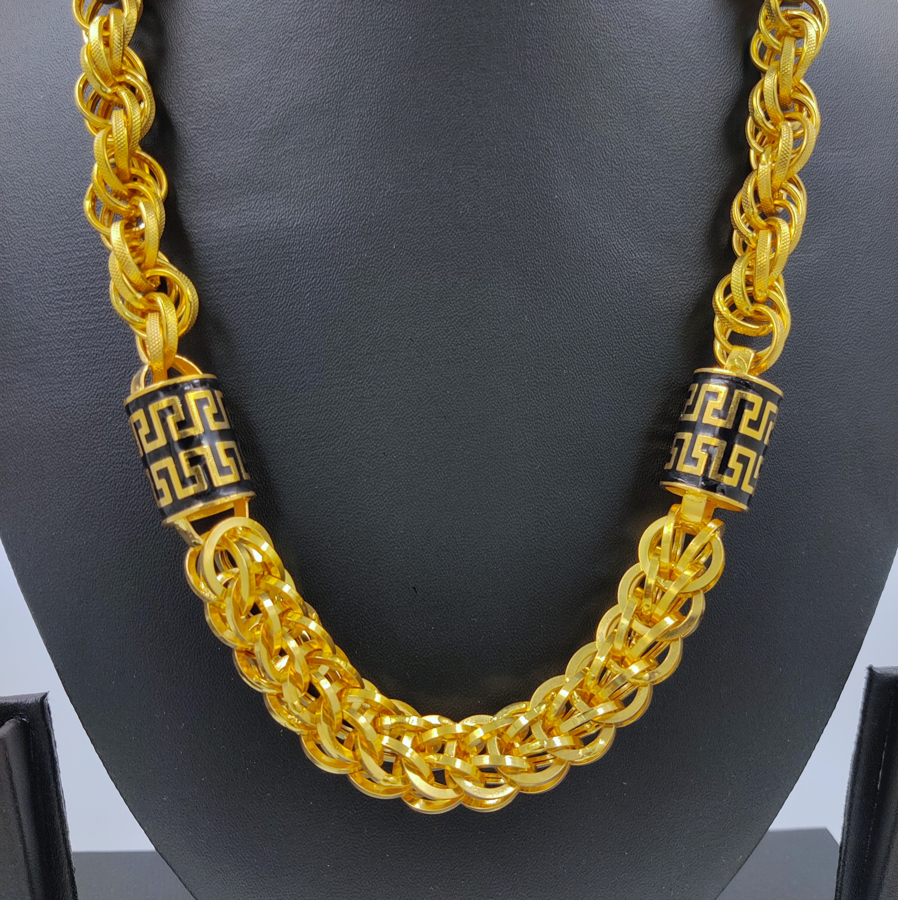 916 Gold Fancy Indo Hollow Chain-60