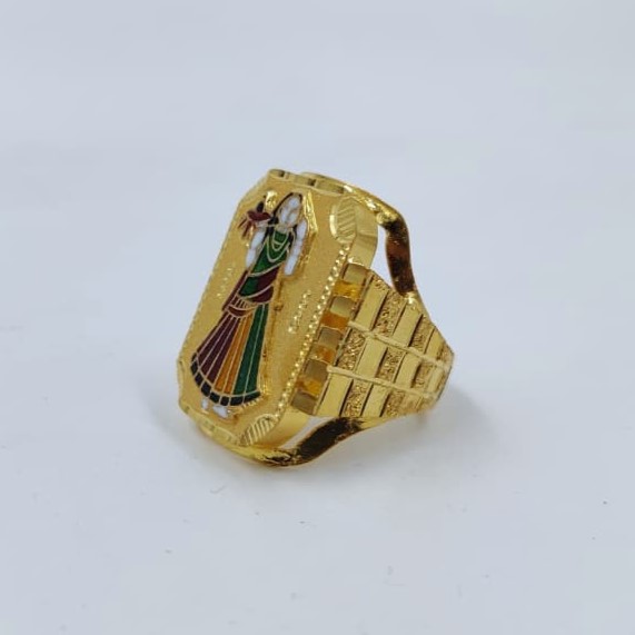 916 Handmade Bhatiyani Maa Minakari Ring