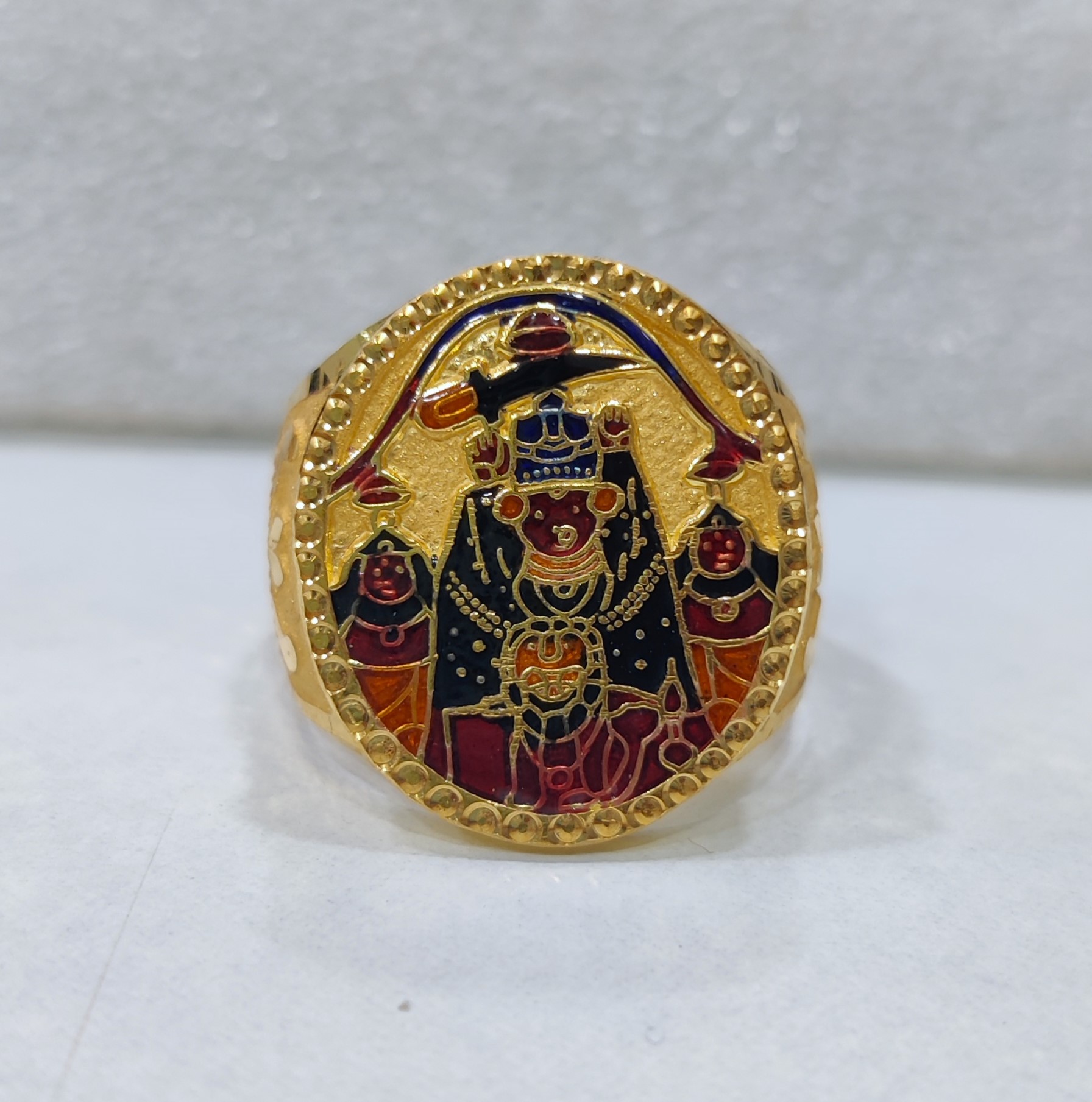 916 Gold Handmade Harshidhdhi Maa Ring-10