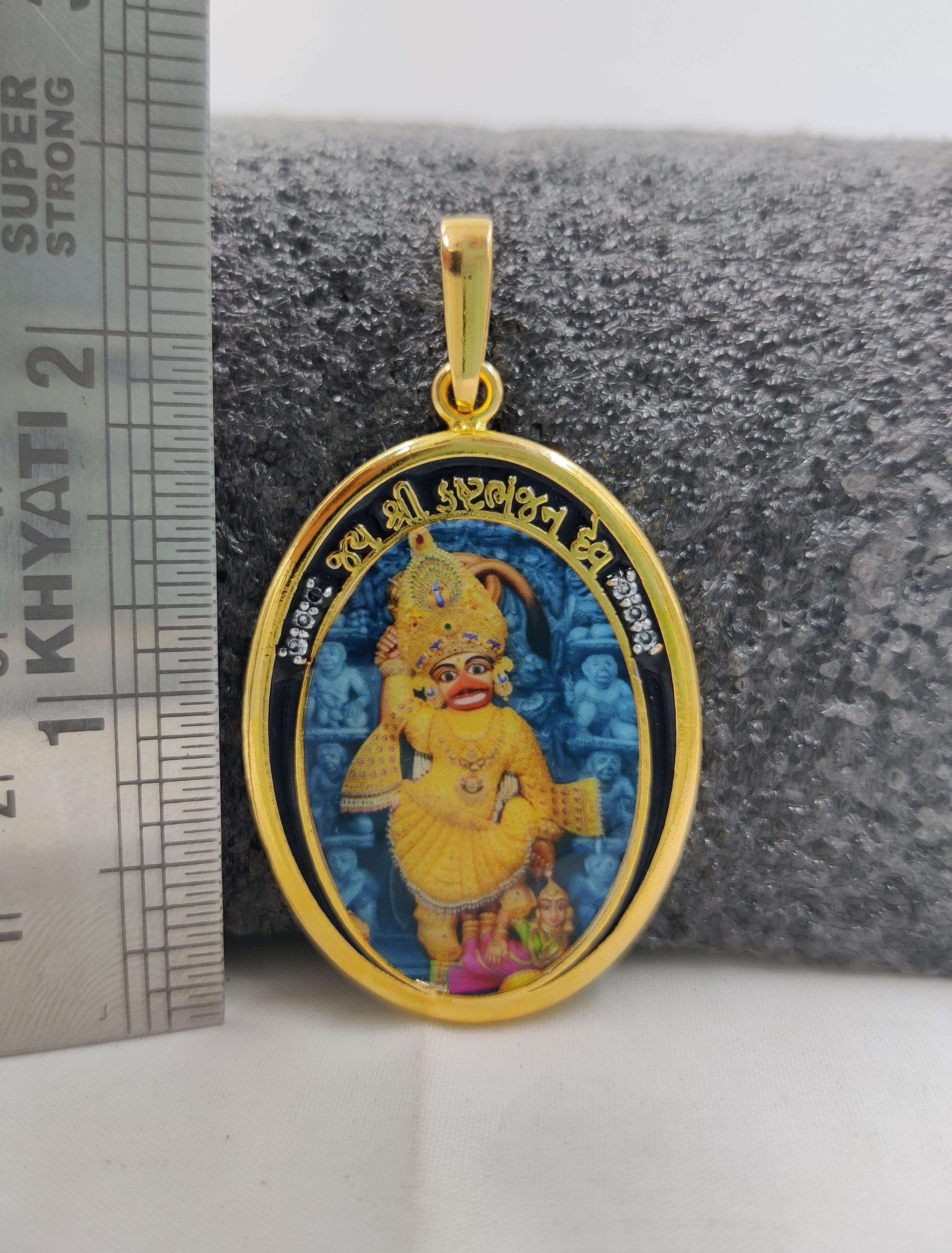 916 Gold Kastbhanjan Dev Photo Pendant