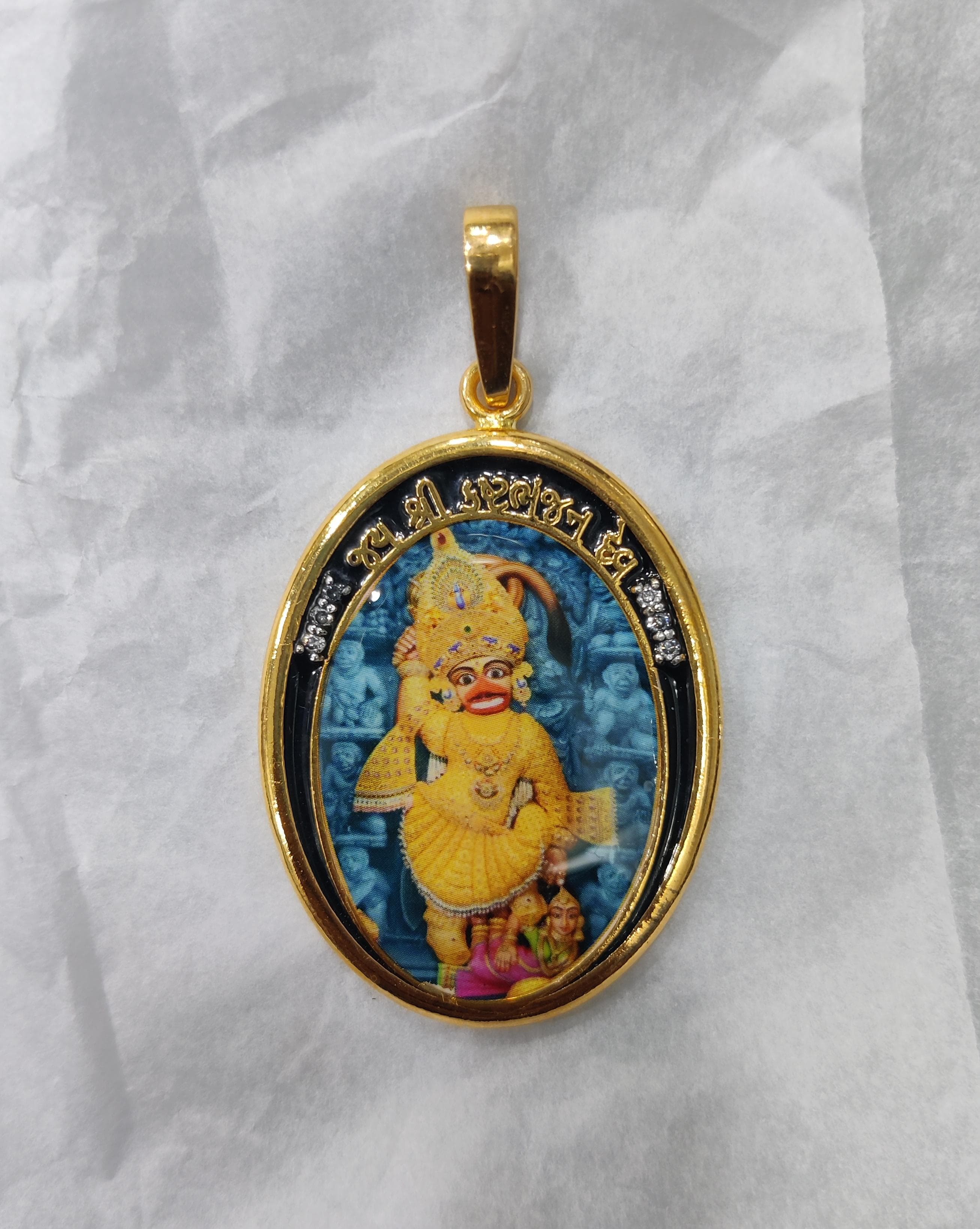 916 Gold Kastbhanjan Dev Photo Pendant