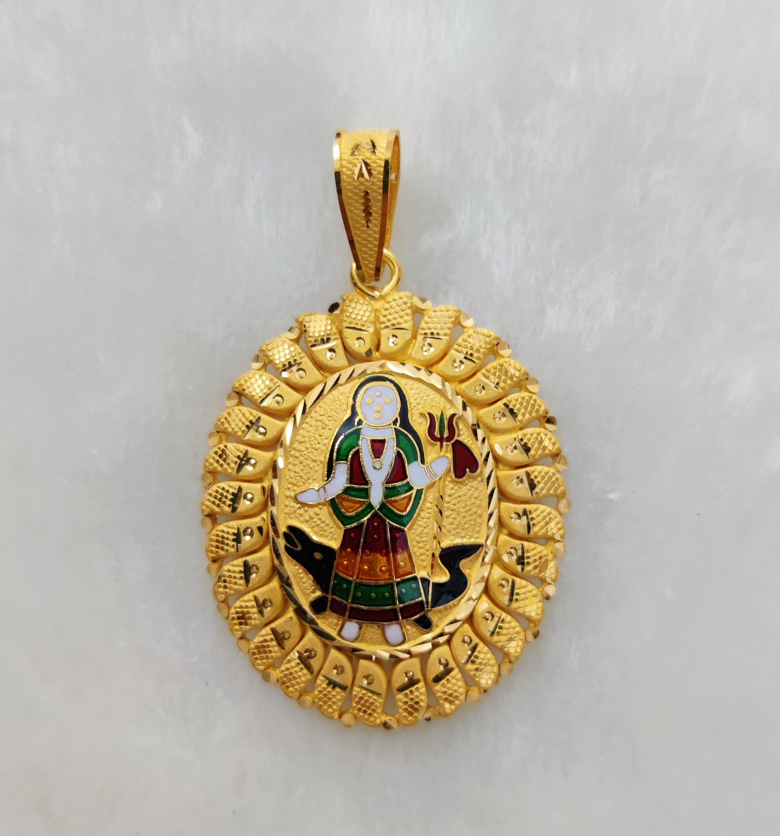916 Gold Fancy Khodiyar Maa Pendant