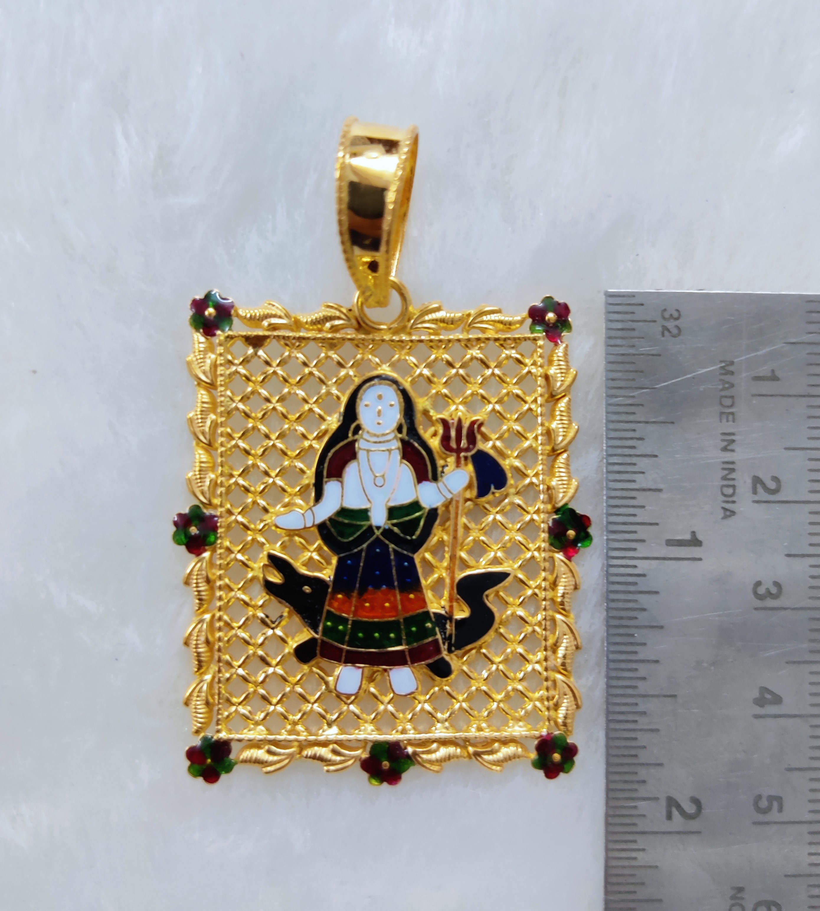 916 Gold Fancy Khodiyar Maa Pendant