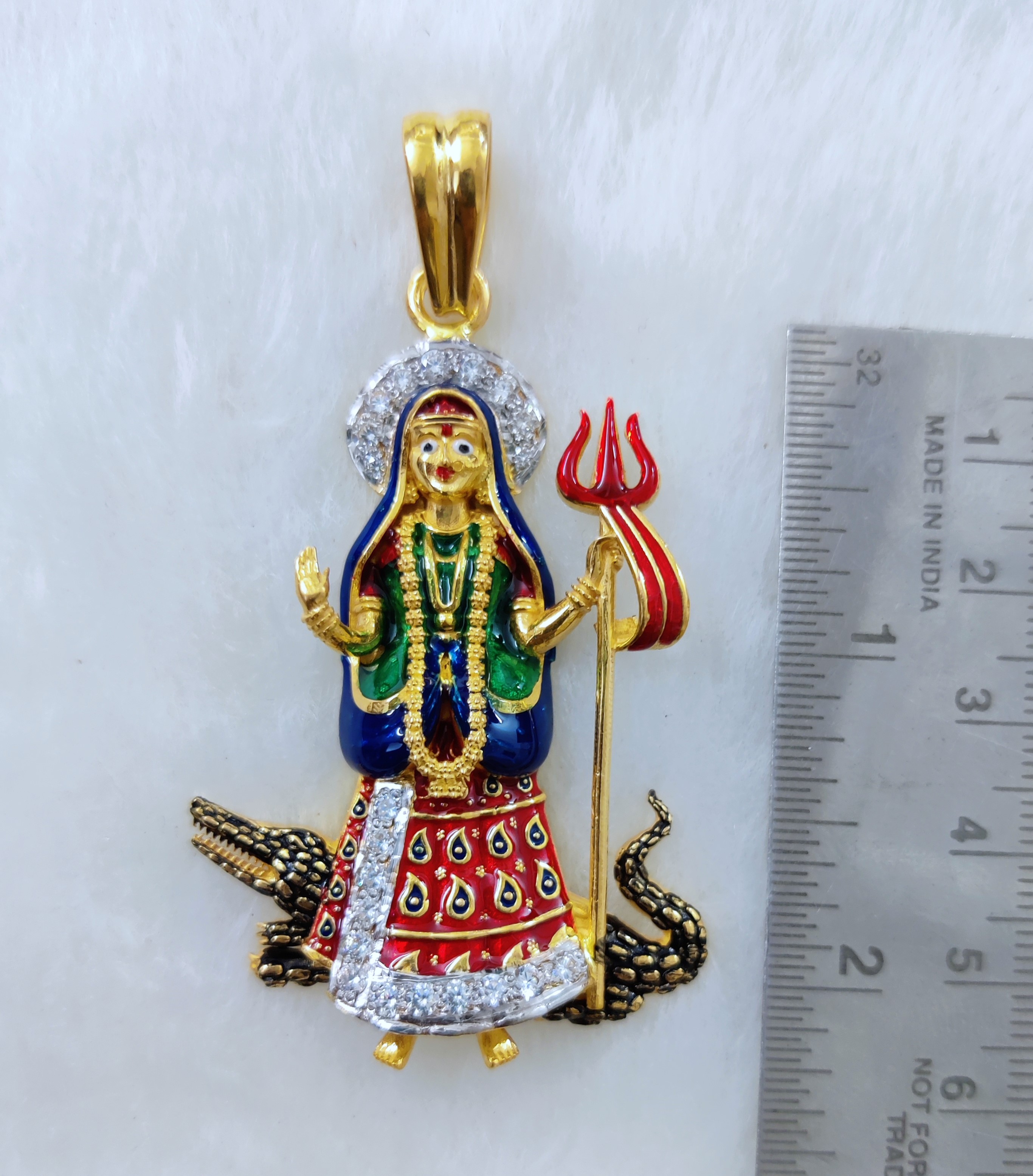 916 Gold Fancy Khodiyar Maa Pendant