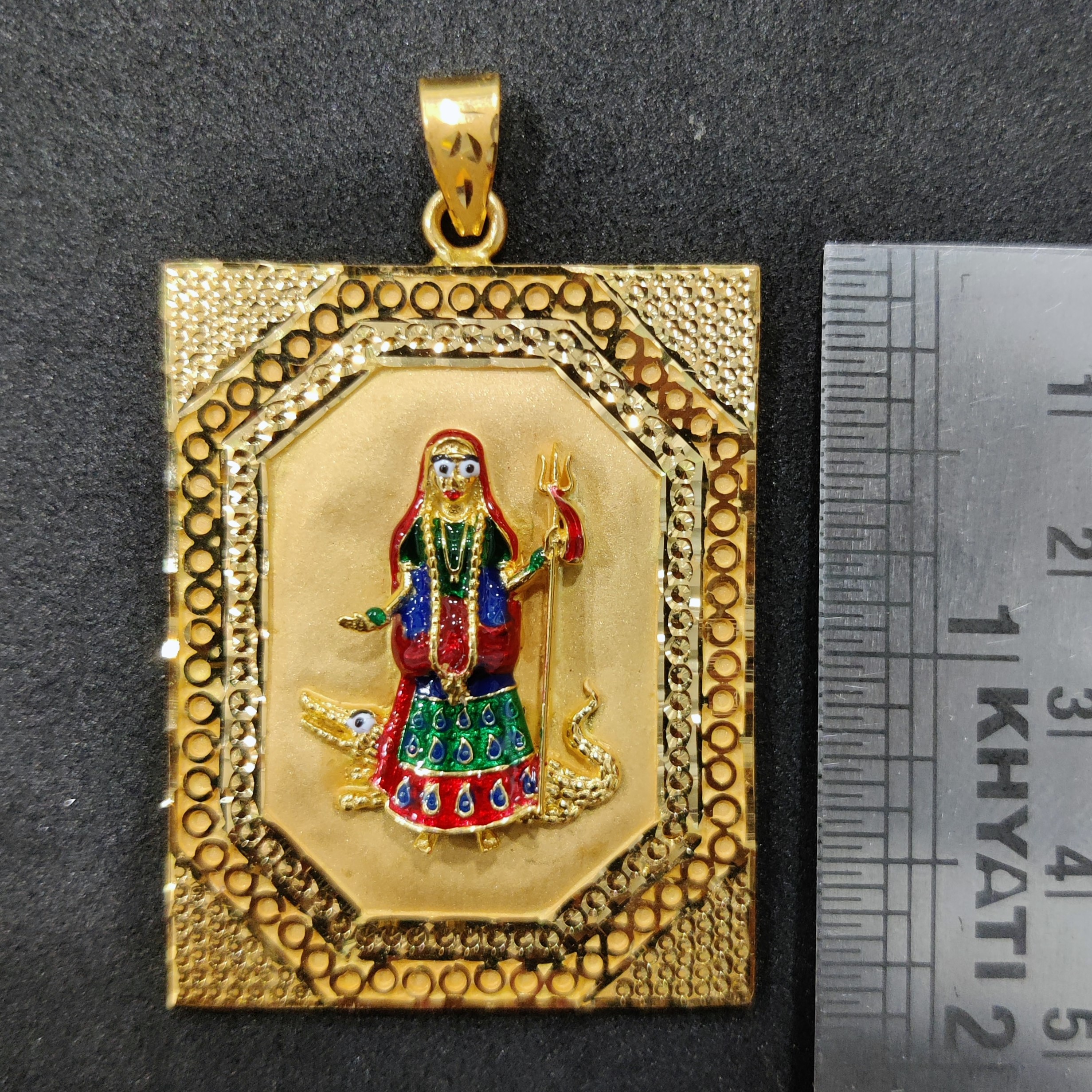 916 Gold Fancy Khodiyar Maa Pendant