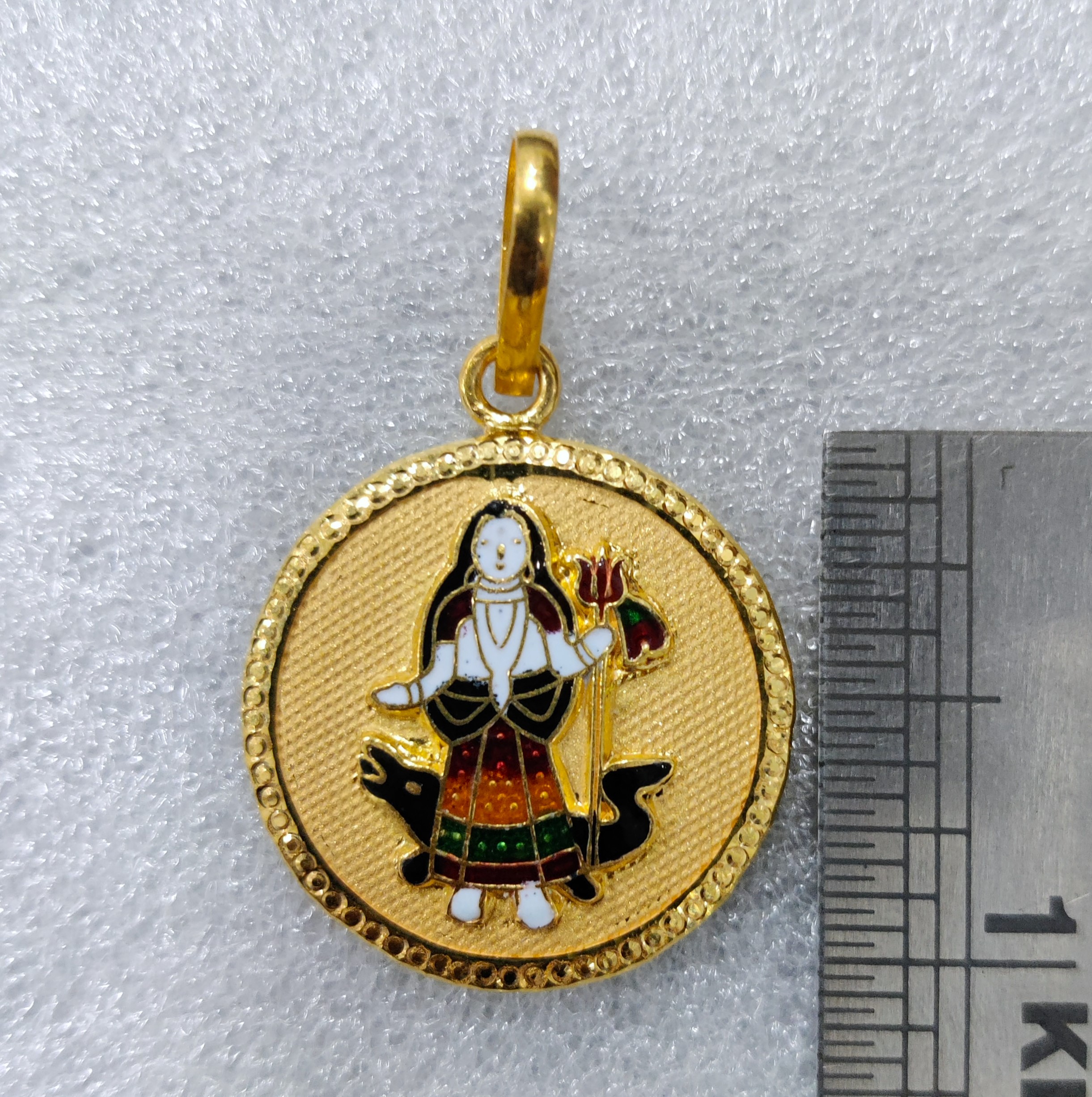 916 Gold Khodiyar Maa Minakari Pendant