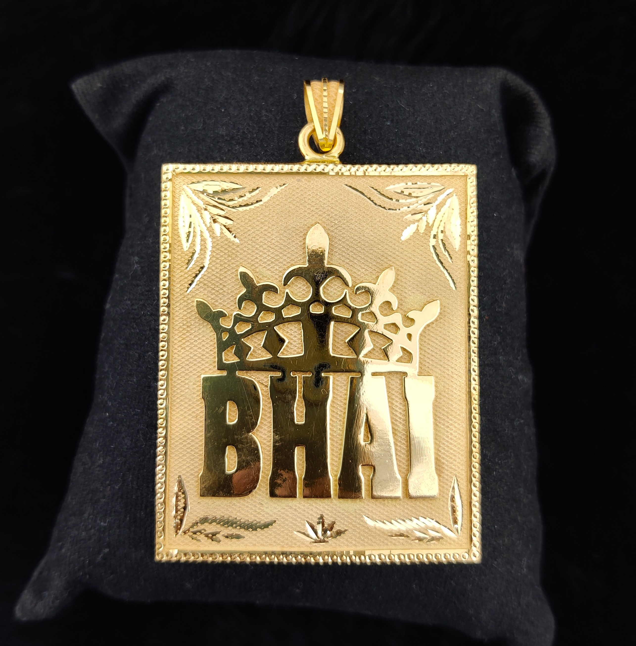 916 Gold Fancy "BHAI" Named Pendant-49