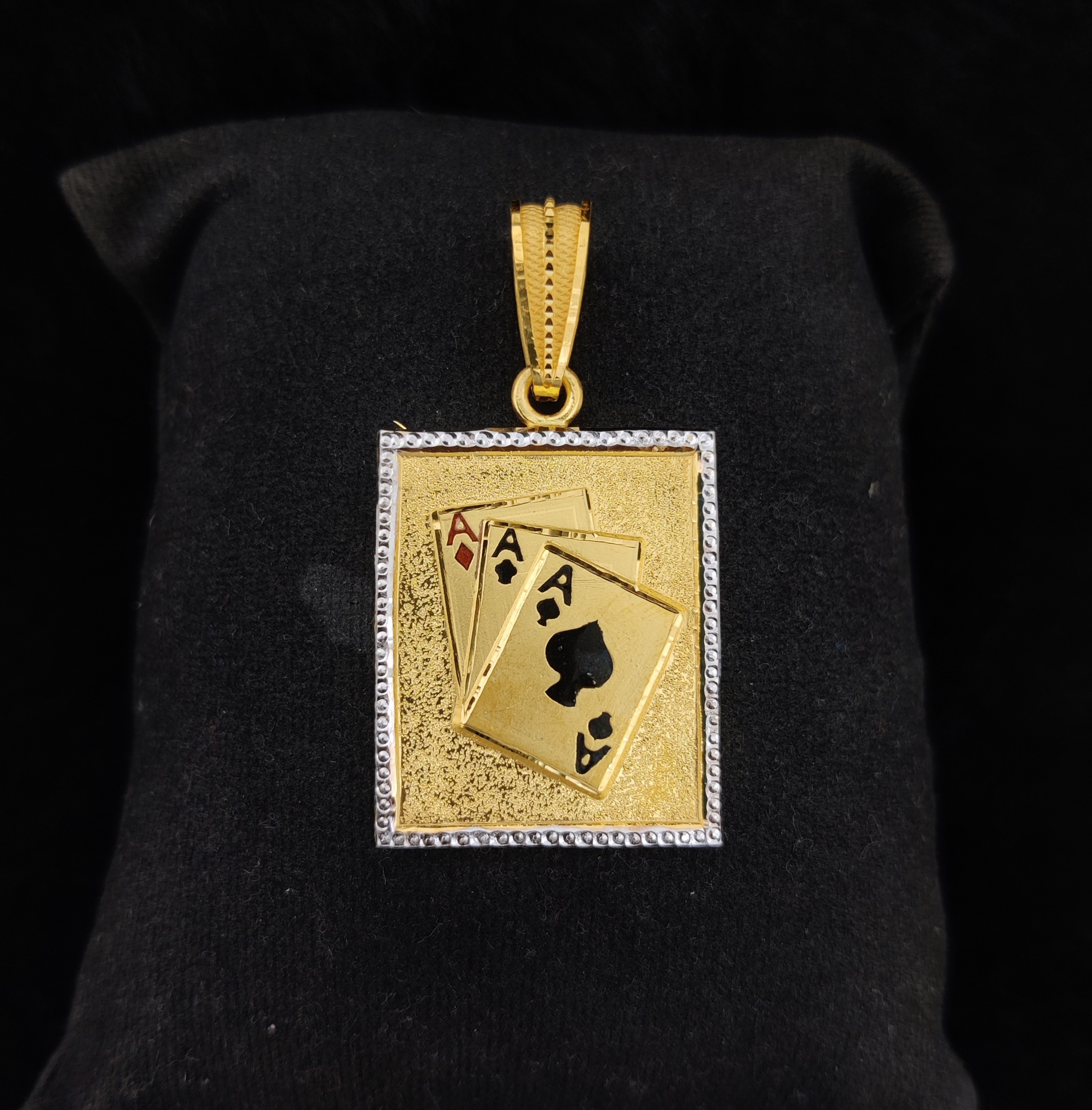 916 Gold Fancy Card Minakari Pendant-51