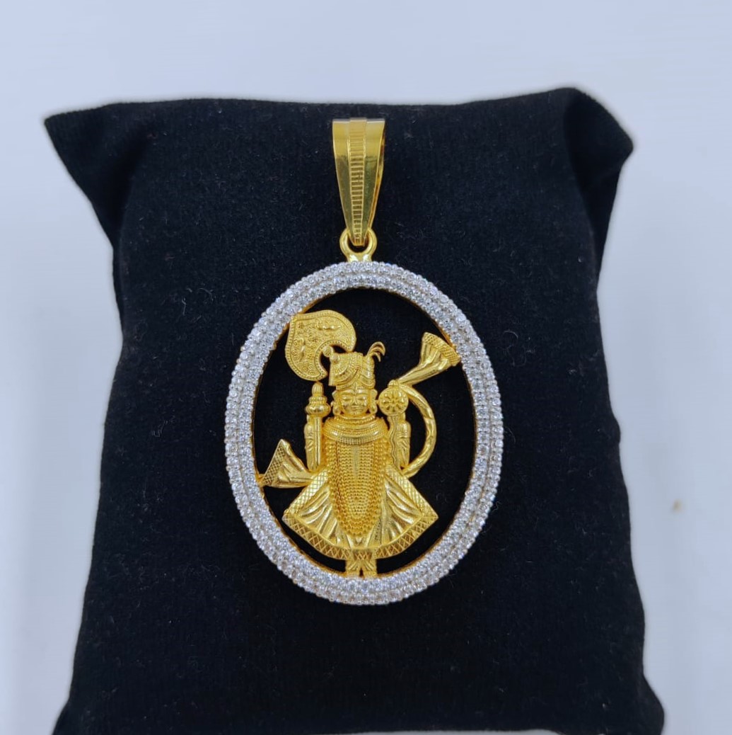 916 Gold Fancy Shreenathji Pendant
