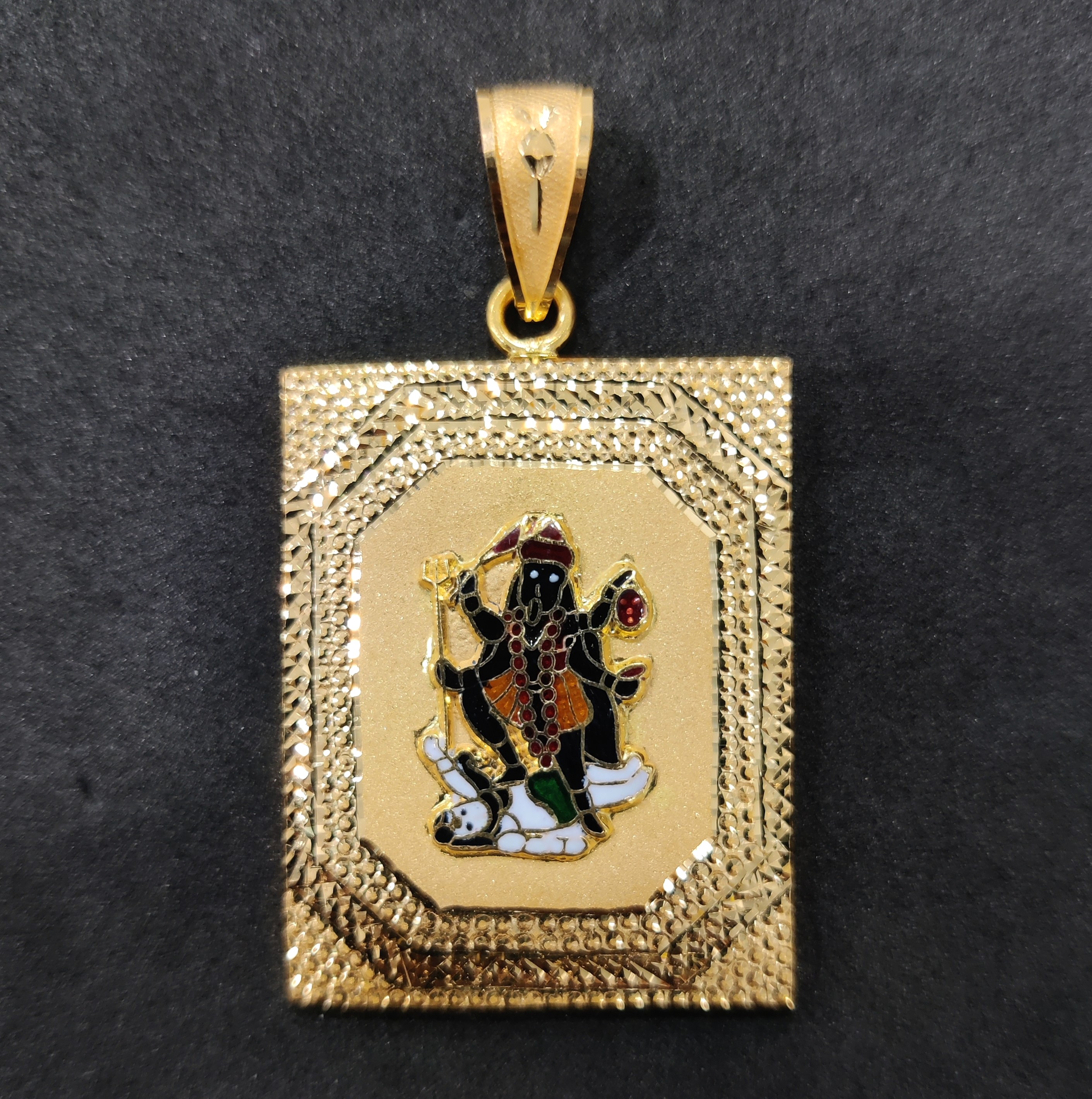 916 Gold Mahakali Maa Minakari Pendant-15