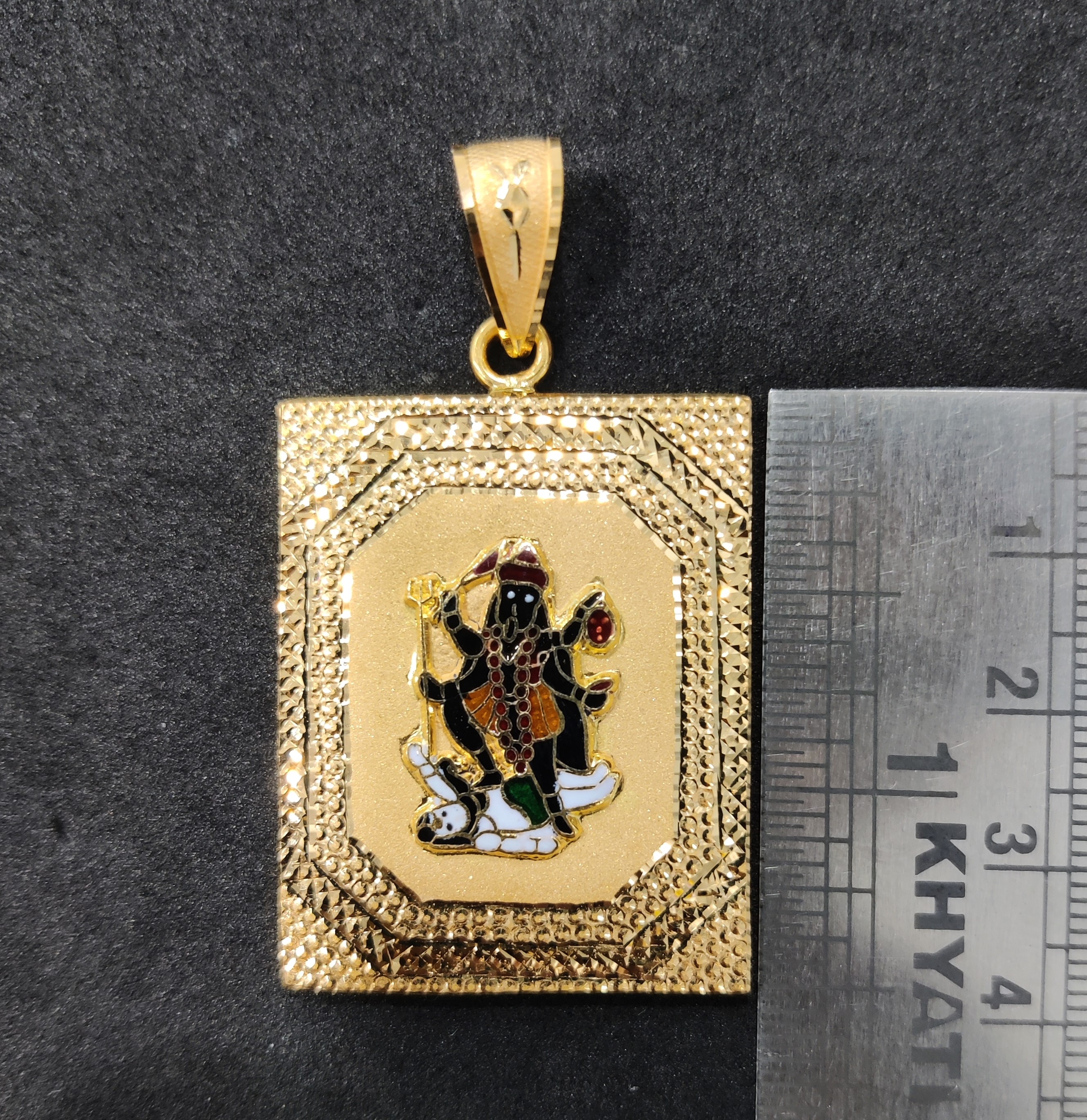 916 Gold Mahakali Maa Minakari Pendant-15