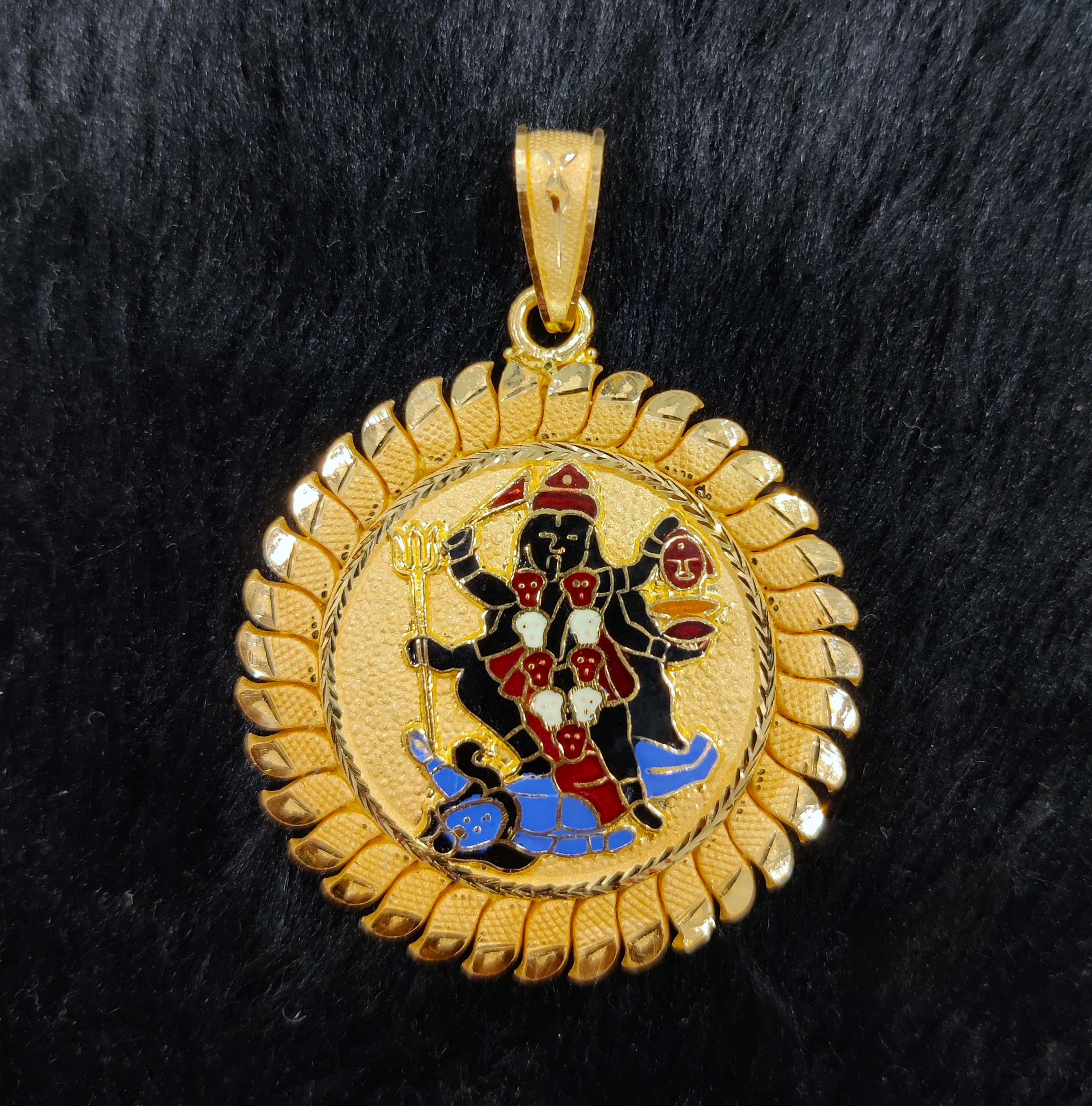 916 Gold Mahakali Maa Minakari Pendant-17
