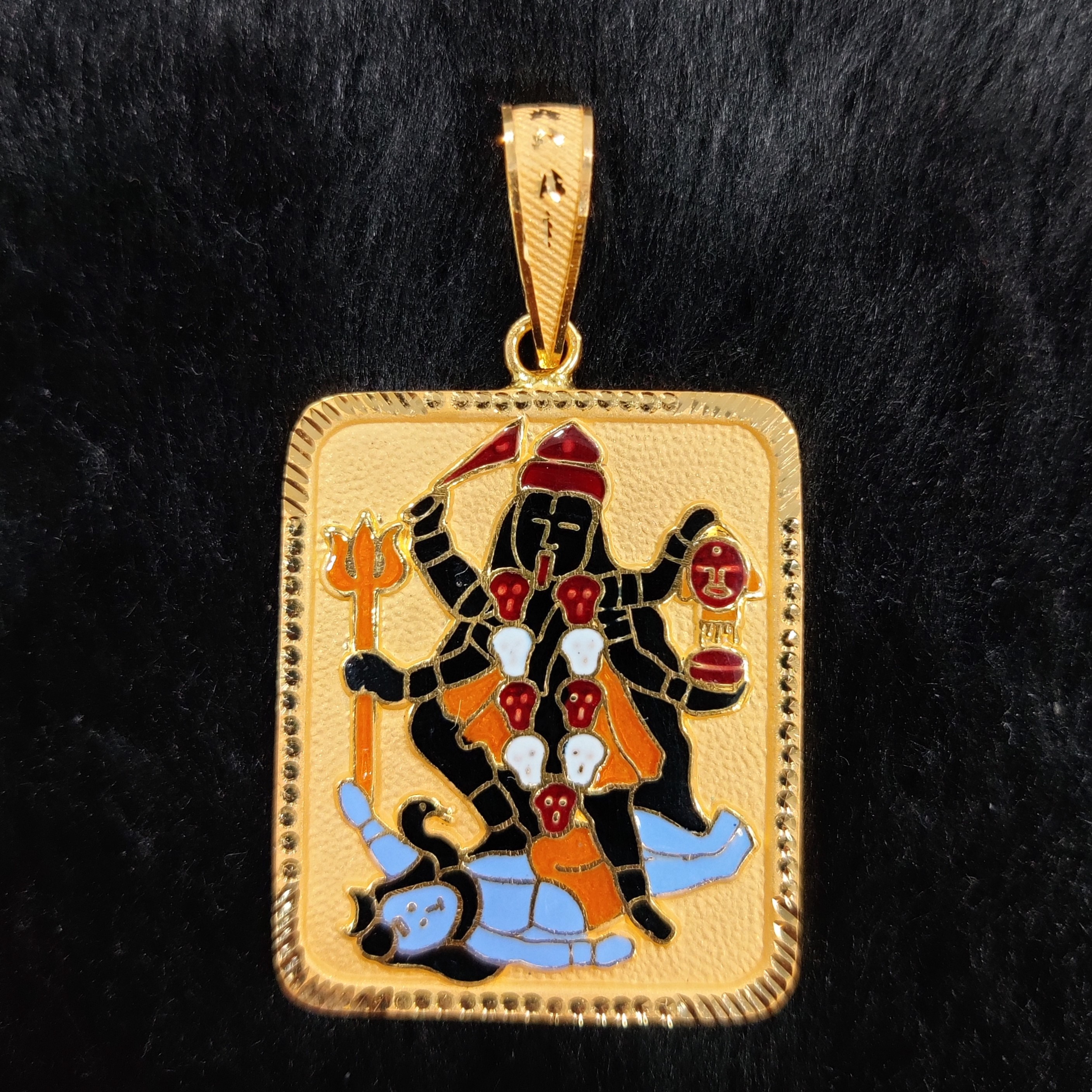 916 Gold Mahakali Maa Minakari Pendant-18