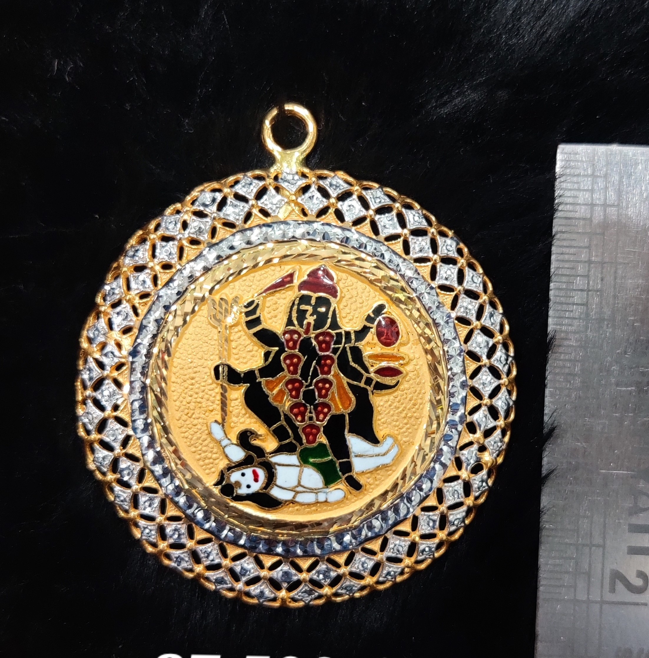 916 Gold Fancy Mahakali Maa Minakari Pendant-19