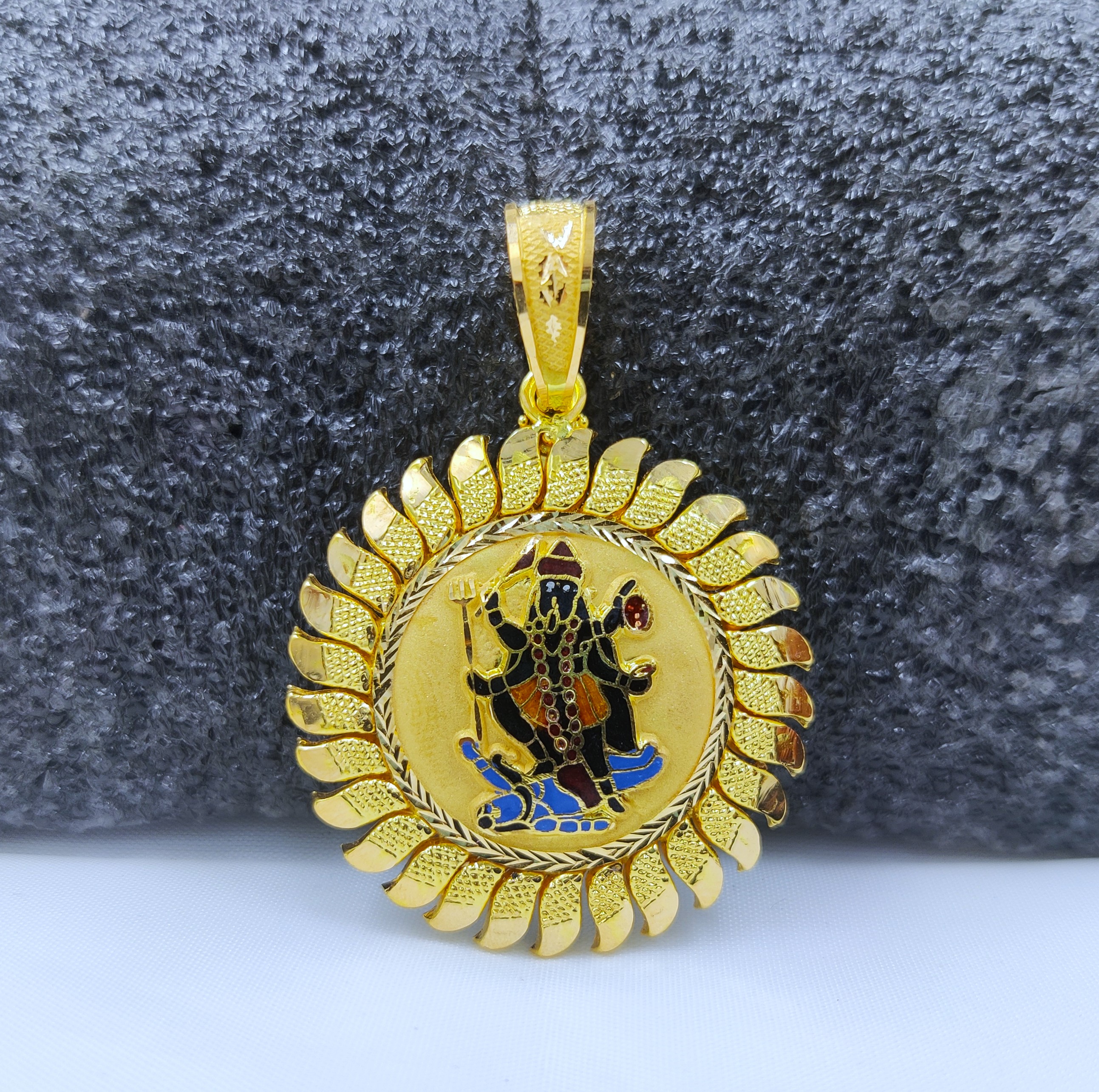 916 Gold Mahakali Maa Minakari Pendant-124