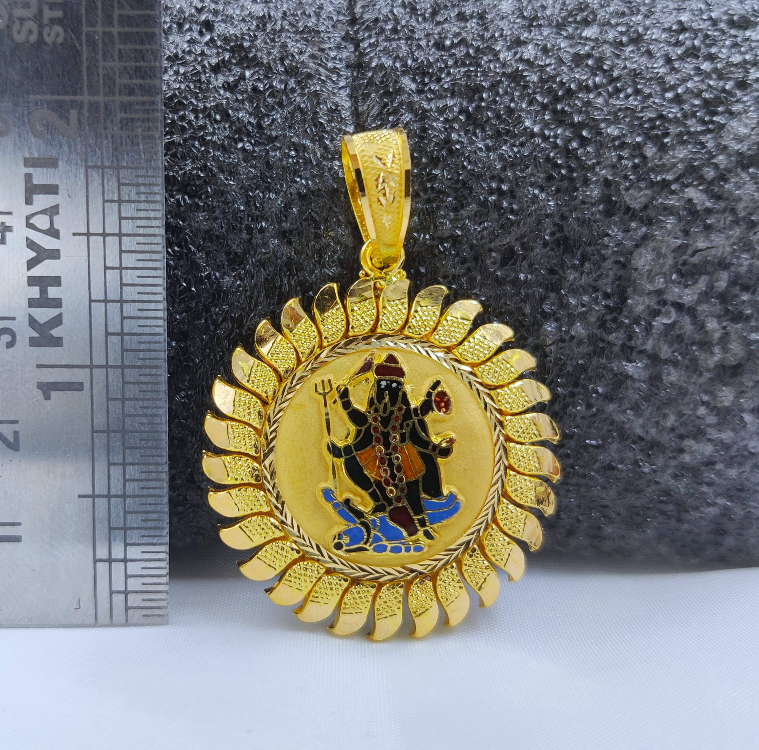 916 Gold Mahakali Maa Minakari Pendant-124