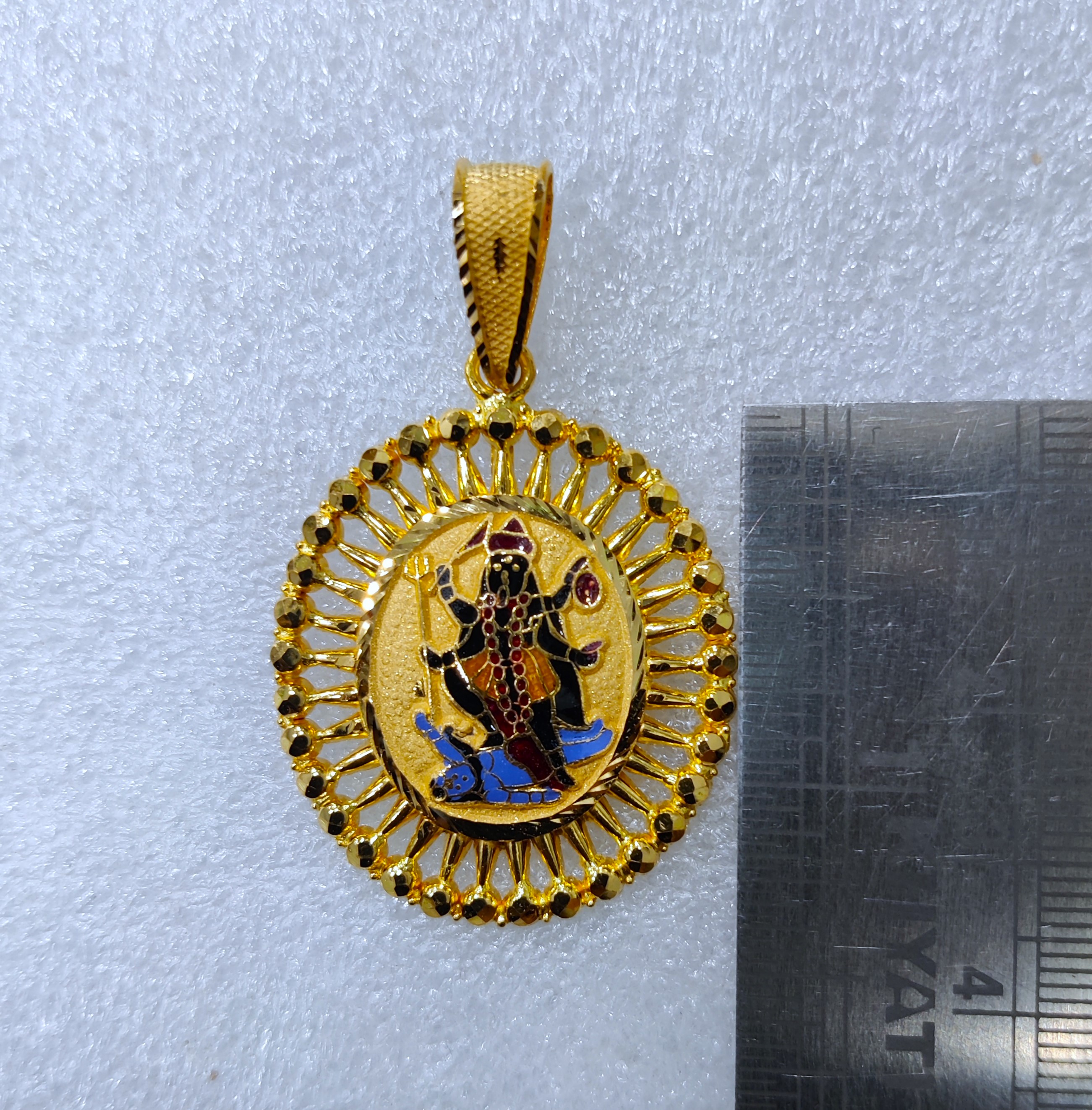 916 Gold Mahakali Maa Minakari Pendant-25