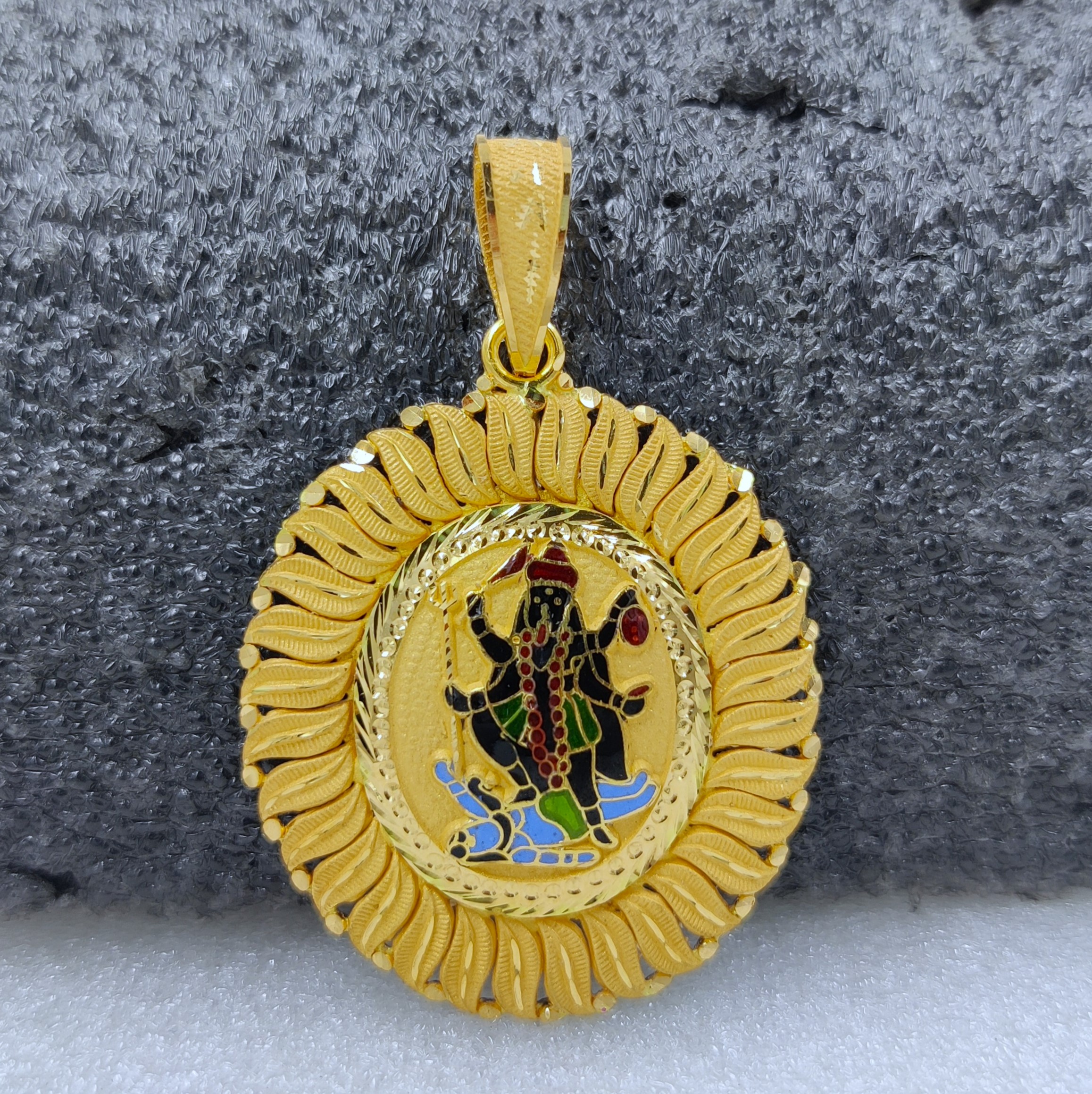 916 Gold Mahakali Maa Minakari Pendant-30