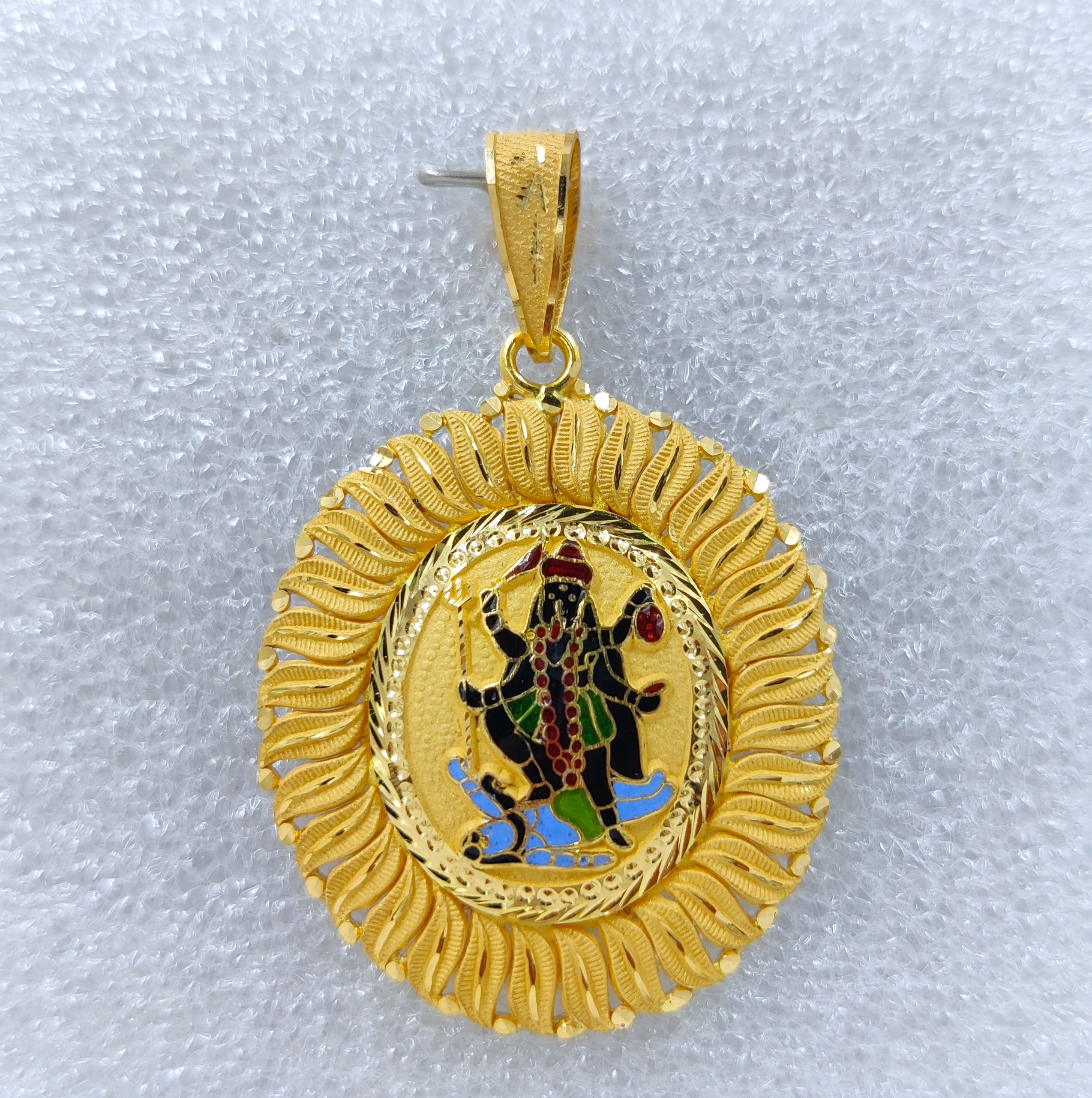 916 Gold Mahakali Maa Minakari Pendant-30