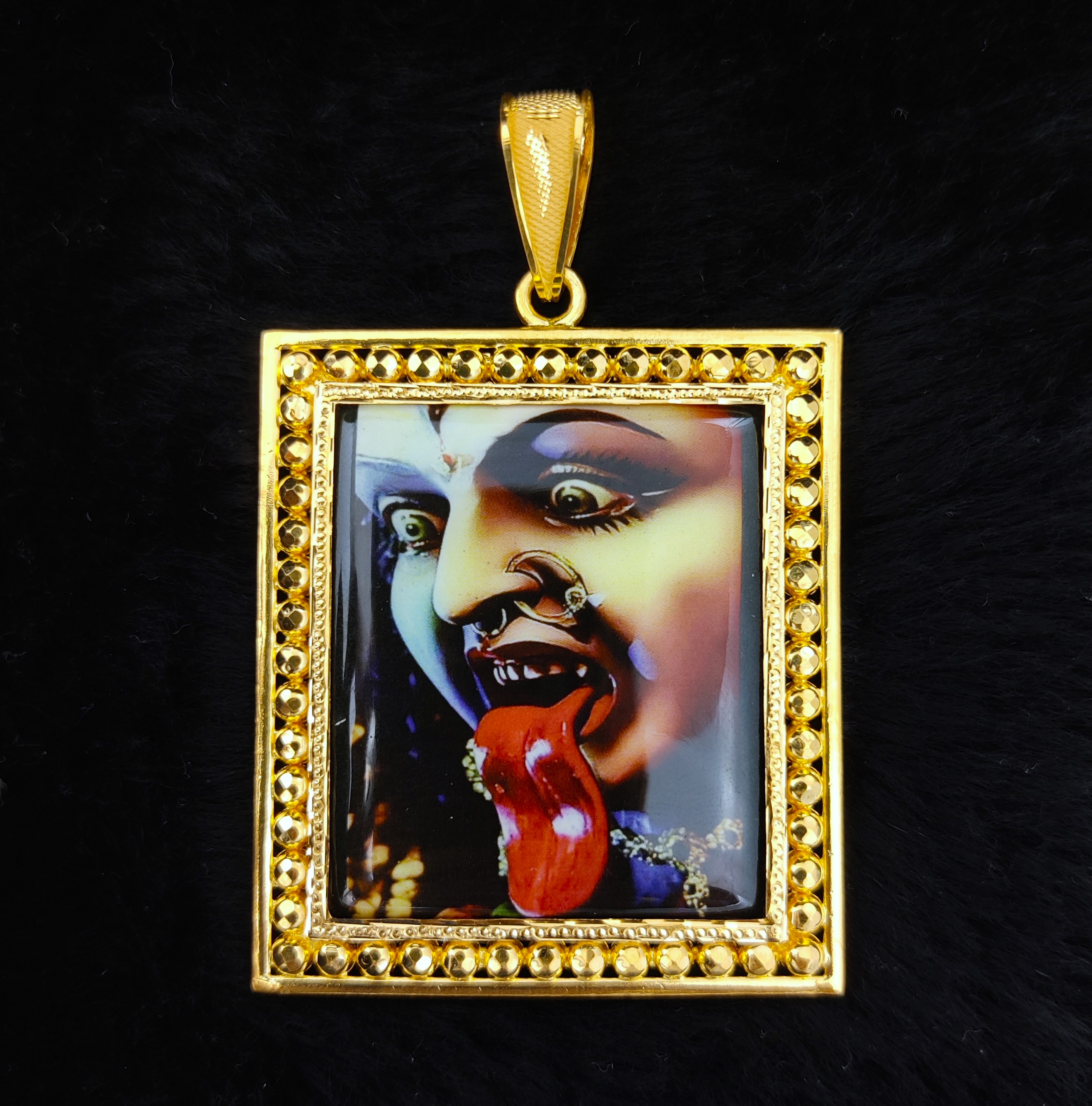 916 Gold Mahakali Maa Photo Mina Pendant-36