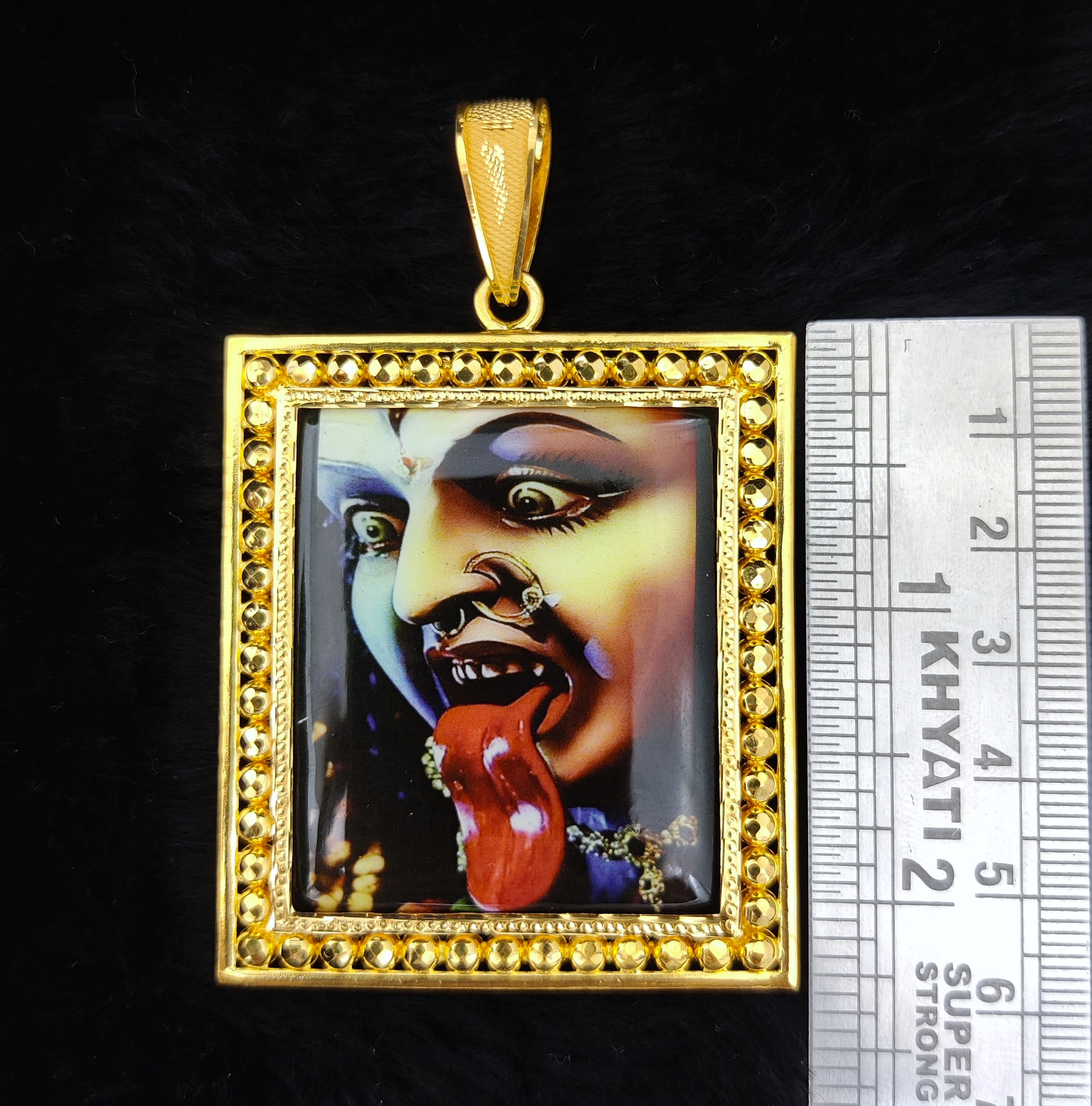 916 Gold Mahakali Maa Photo Mina Pendant-36