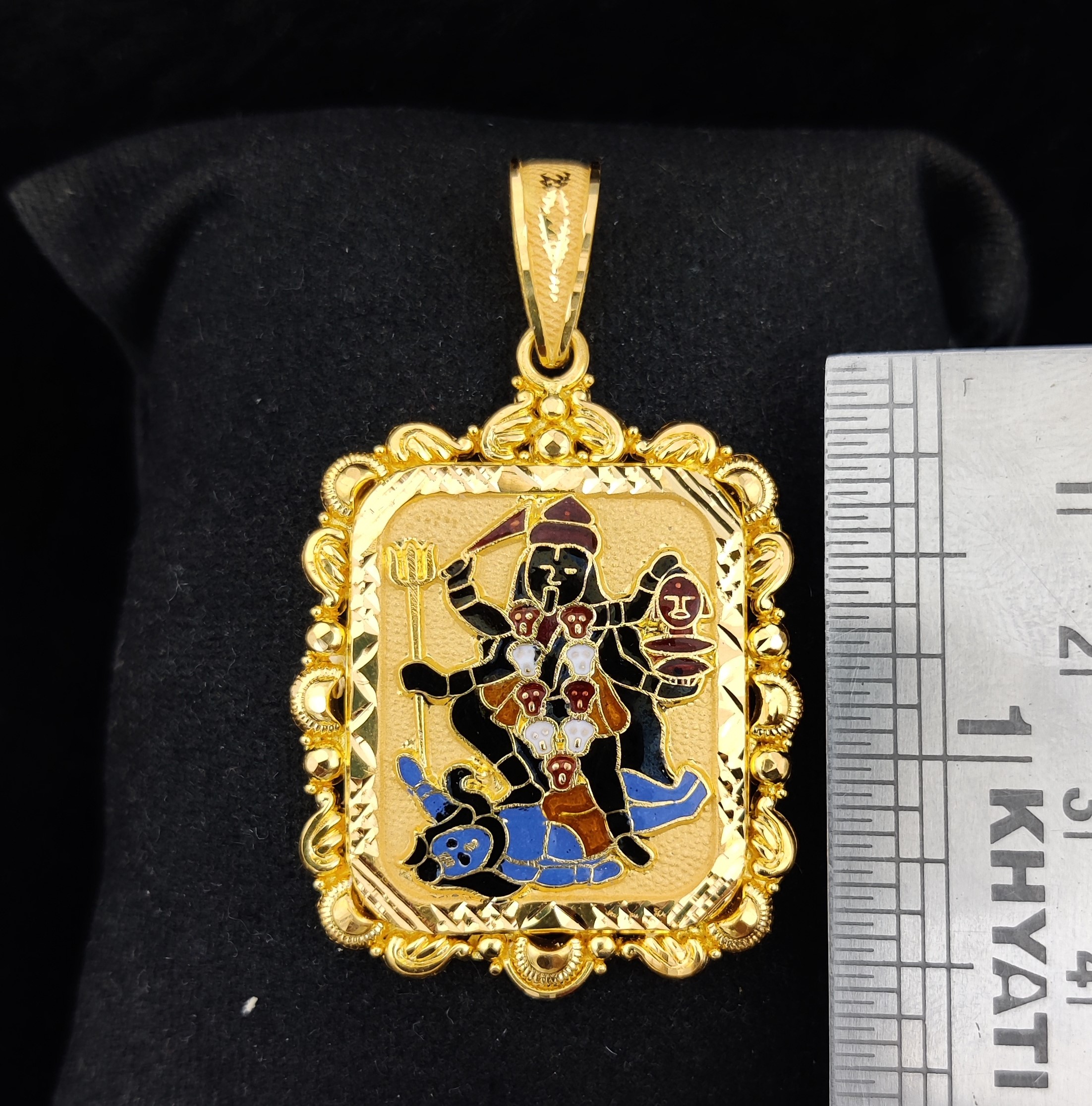 916 Gold Mahakali Maa Minakari Pendant-37