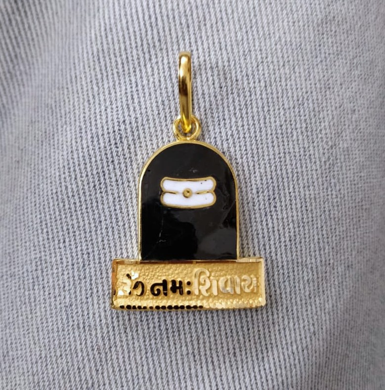 916 Gold Minakari Shivling Pendant