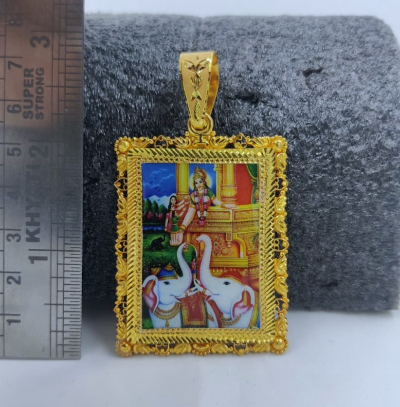 916 Gold Facy Shakti Maa Photo Pendnat